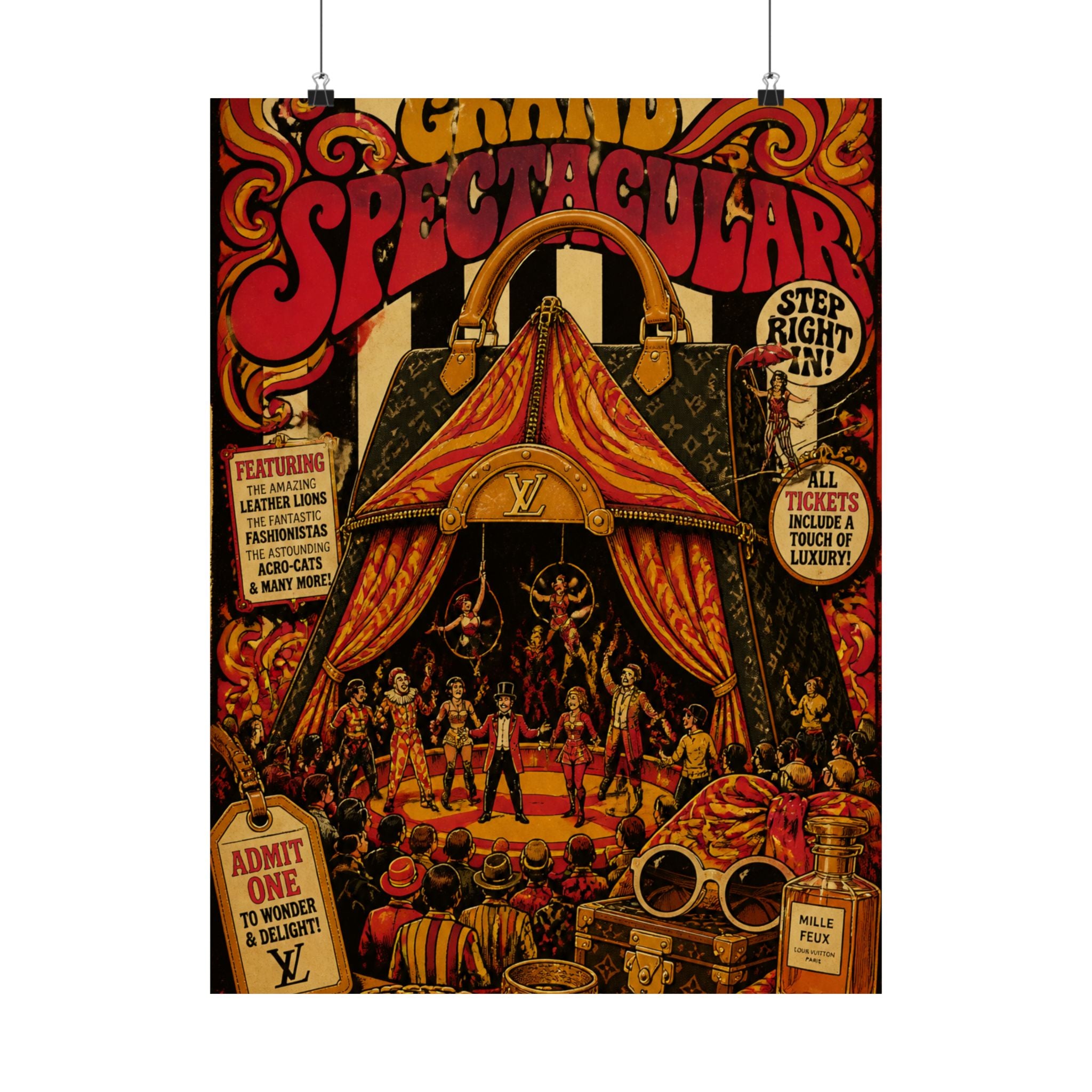 Handbag Big Top Wall Art Poster 24×36 Psychedelic Dining Room Decor Maximalist Print