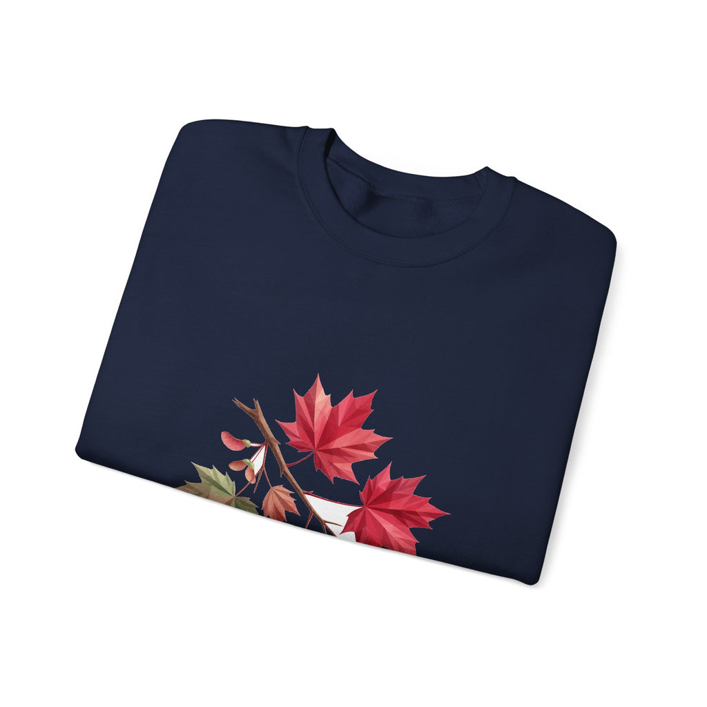 Matching Couple Sweatshirt - Cherry Blossom & Maple Leaf Matching Couple Premium Fleece Sweatshirt Geometric Art His Hers Love Gift - Design B