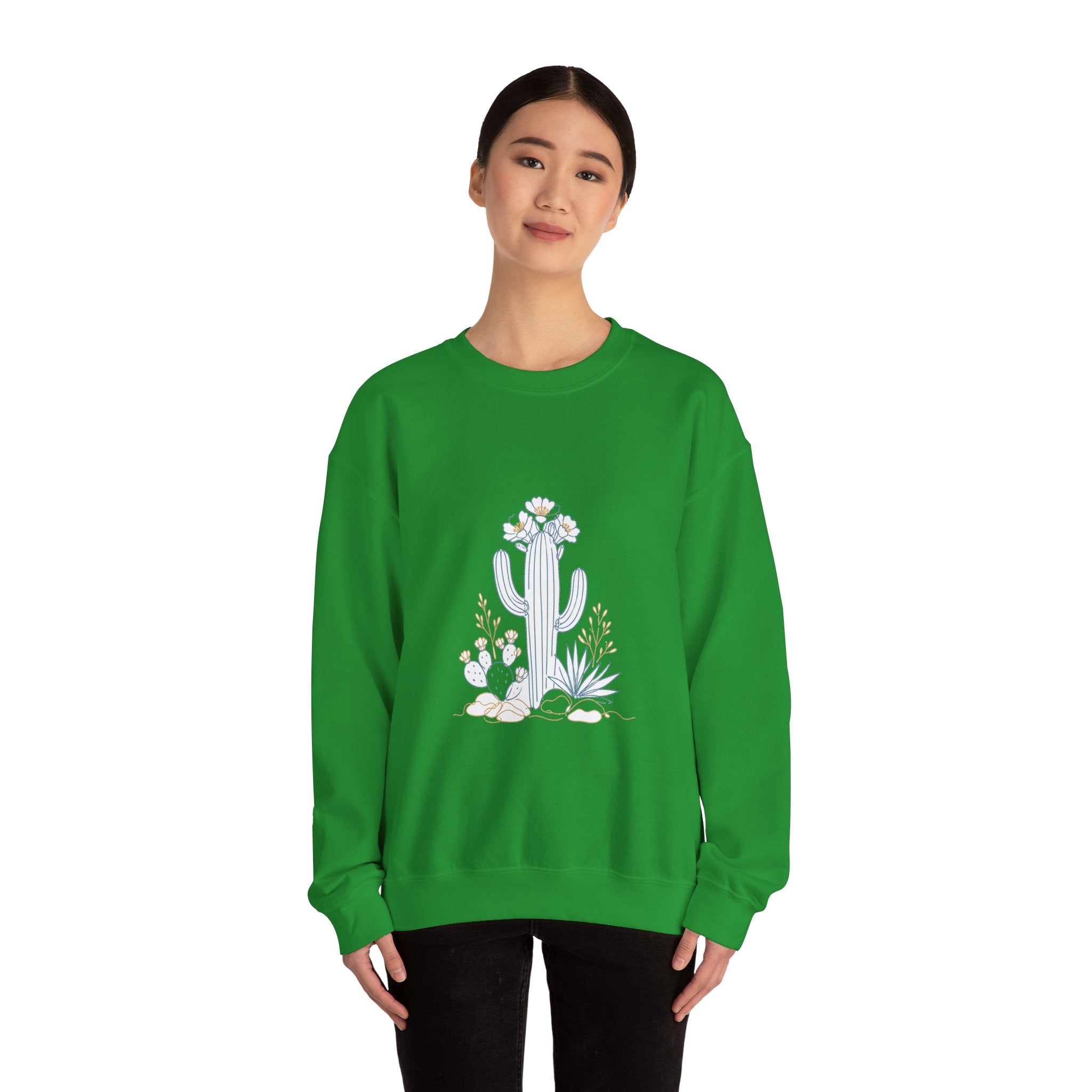 Matching Couple Sweatshirt - Desert & Rainforest Matching Couple Premium Fleece Sweatshirt Minimalist Art His Hers Christmas Gift - Design A