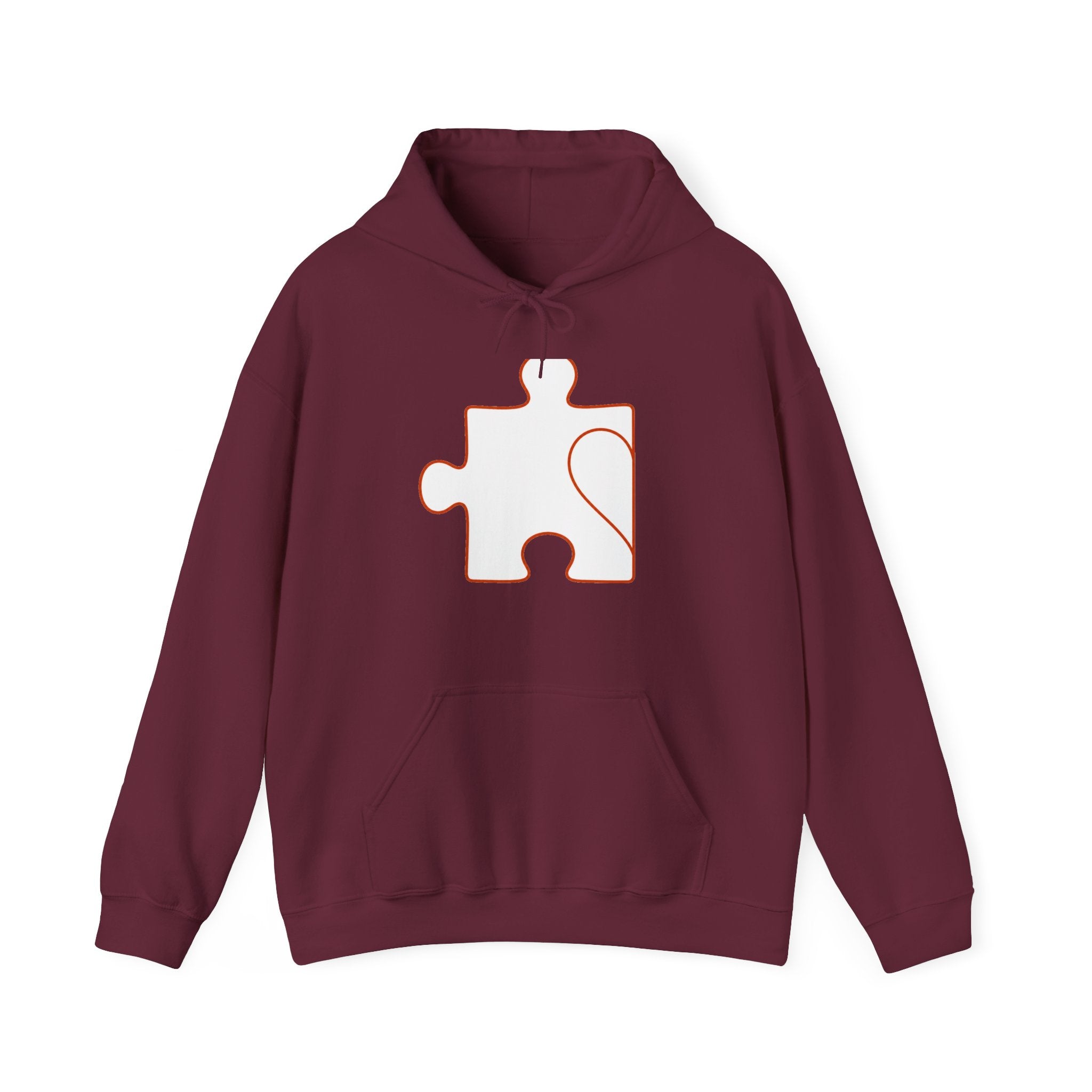 Matching Couple Sweatshirt - Puzzle Pieces Matching Couple Hooded Sweatshirt Minimalist Art His Hers Valentine Gift - Design A
