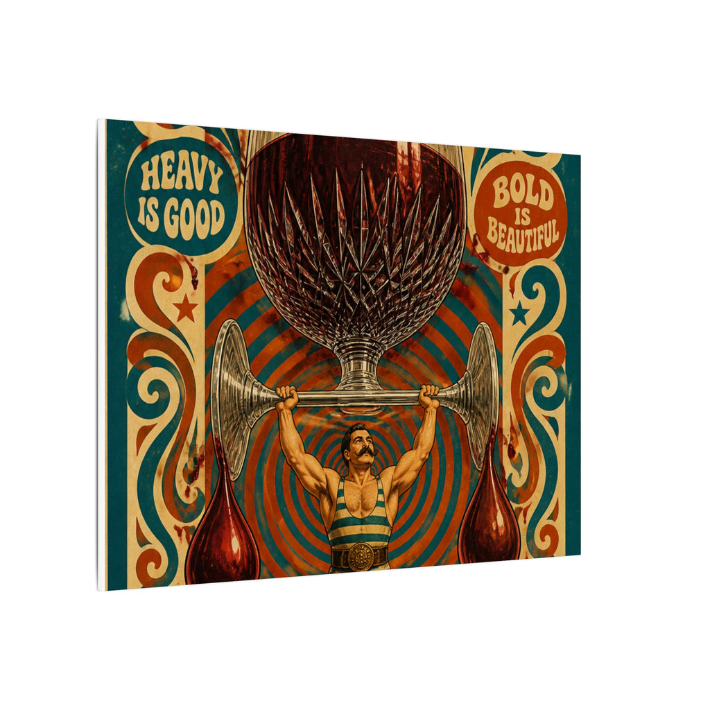 Wine Glass Strongman Wall Art Canvas 16×20 Psychedelic Cafe Decor Maximalist Print