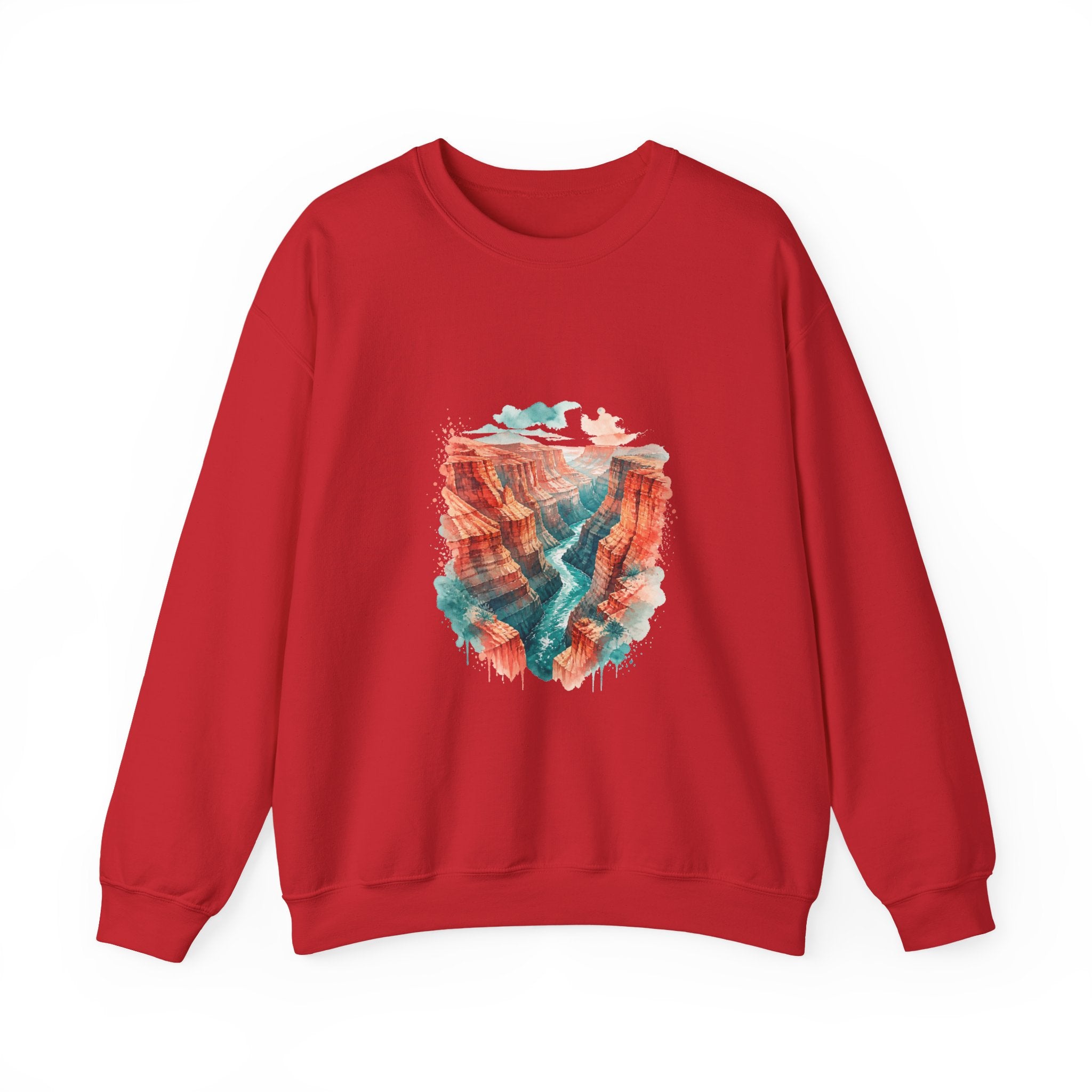 Matching Couple Sweatshirt - Lavender Fields & Canyon Matching Couple Comfort Colors Crew Watercolor Art His Hers Birthday Gift - Design B