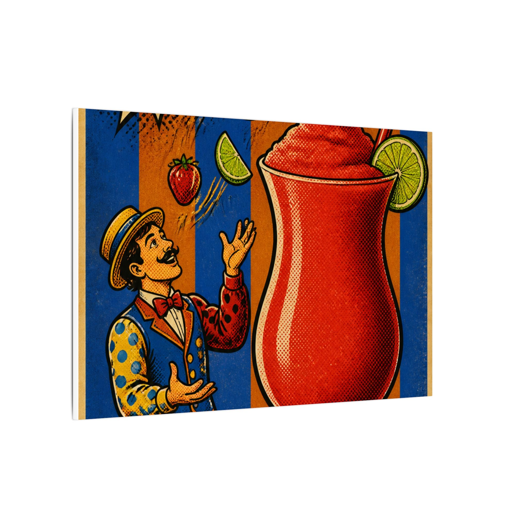Daiquiri Fruit Juggler Wall Art Canvas 24×36 Pop Art Restaurant Decor Maximalist Print