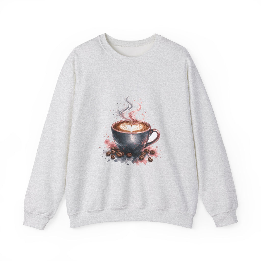 Matching Couple Sweatshirt - Coffee & Tea Matching Couple Premium Fleece Sweatshirt Watercolor Art His Hers Birthday Gift - Design A
