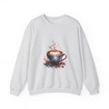 Matching Couple Sweatshirt - Coffee & Tea Matching Couple Premium Fleece Sweatshirt Watercolor Art His Hers Birthday Gift - Design A