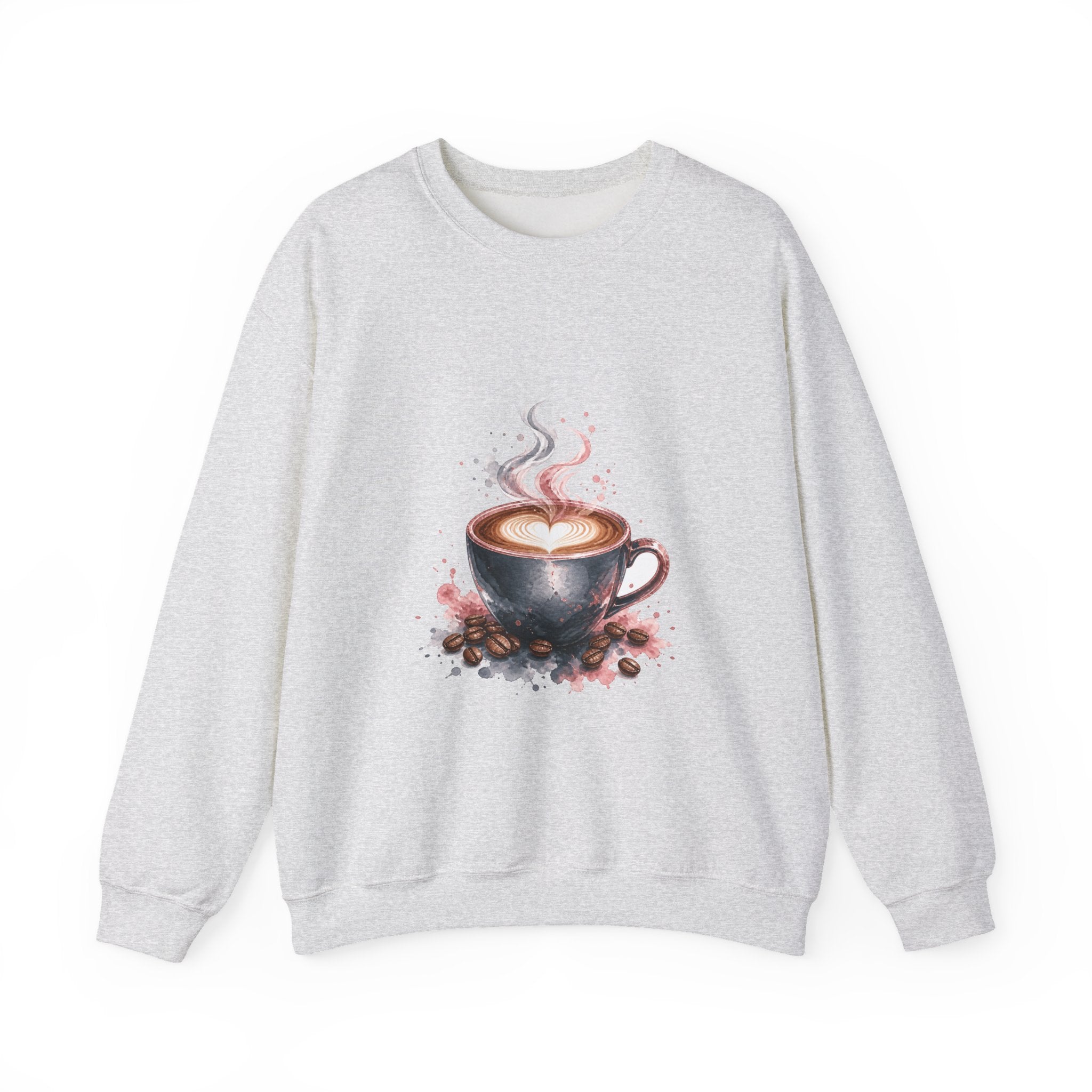 Matching Couple Sweatshirt - Coffee & Tea Matching Couple Premium Fleece Sweatshirt Watercolor Art His Hers Birthday Gift - Design A