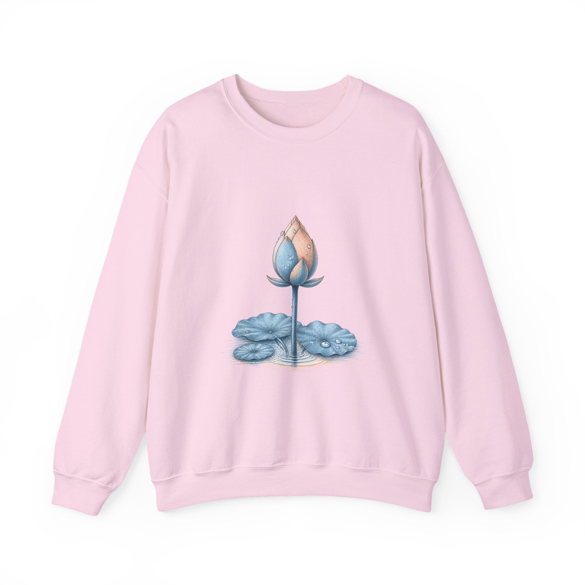 Matching Couple Sweatshirt - Open & Closed Lotus Matching Couple Premium Fleece Sweatshirt Vintage Art His Hers Honeymoon Gift - Design B