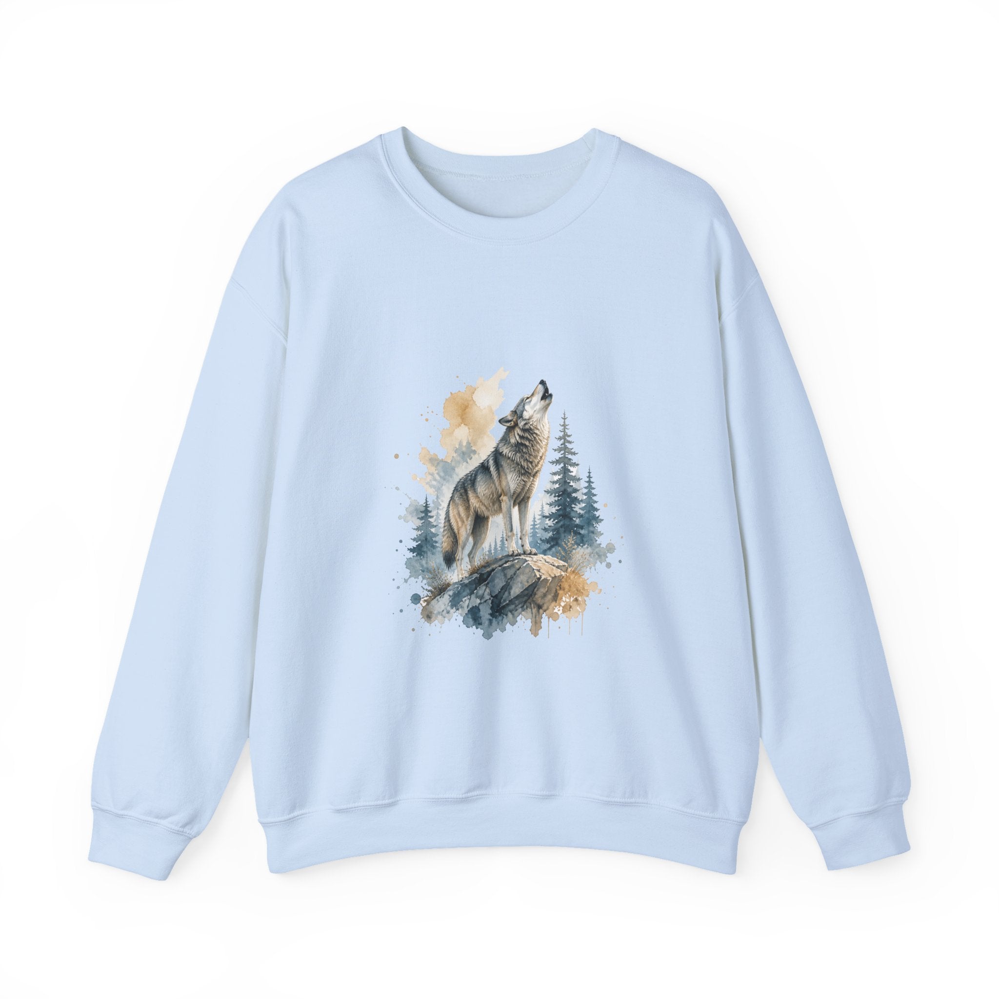 Matching Couple Sweatshirt - Wolf & Dove Matching Couple Premium Fleece Sweatshirt Watercolor Art His Hers Birthday Gift - Design A