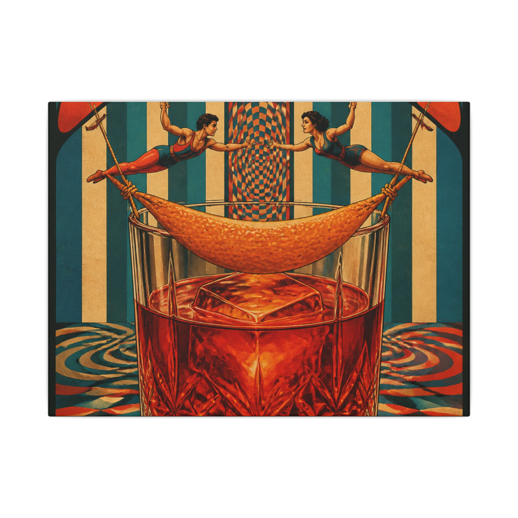 Negroni Trapeze Act Wall Art Canvas 16×20 Psychedelic Cafe Decor Maximalist Print
