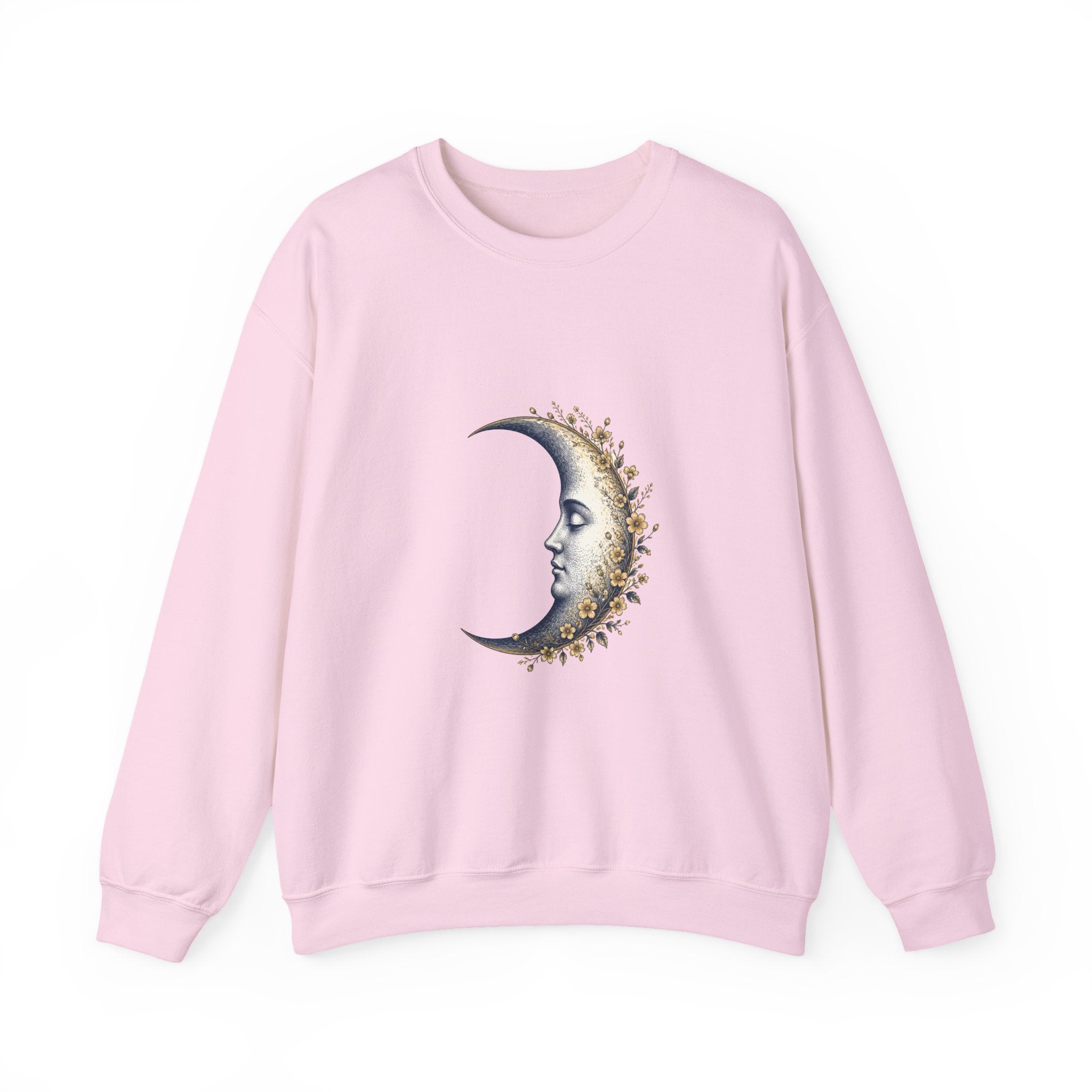 Matching Couple Sweatshirt - Waxing & Waning Moon Matching Couple Premium Fleece Sweatshirt Vintage Art His Hers Honeymoon Gift - Design A