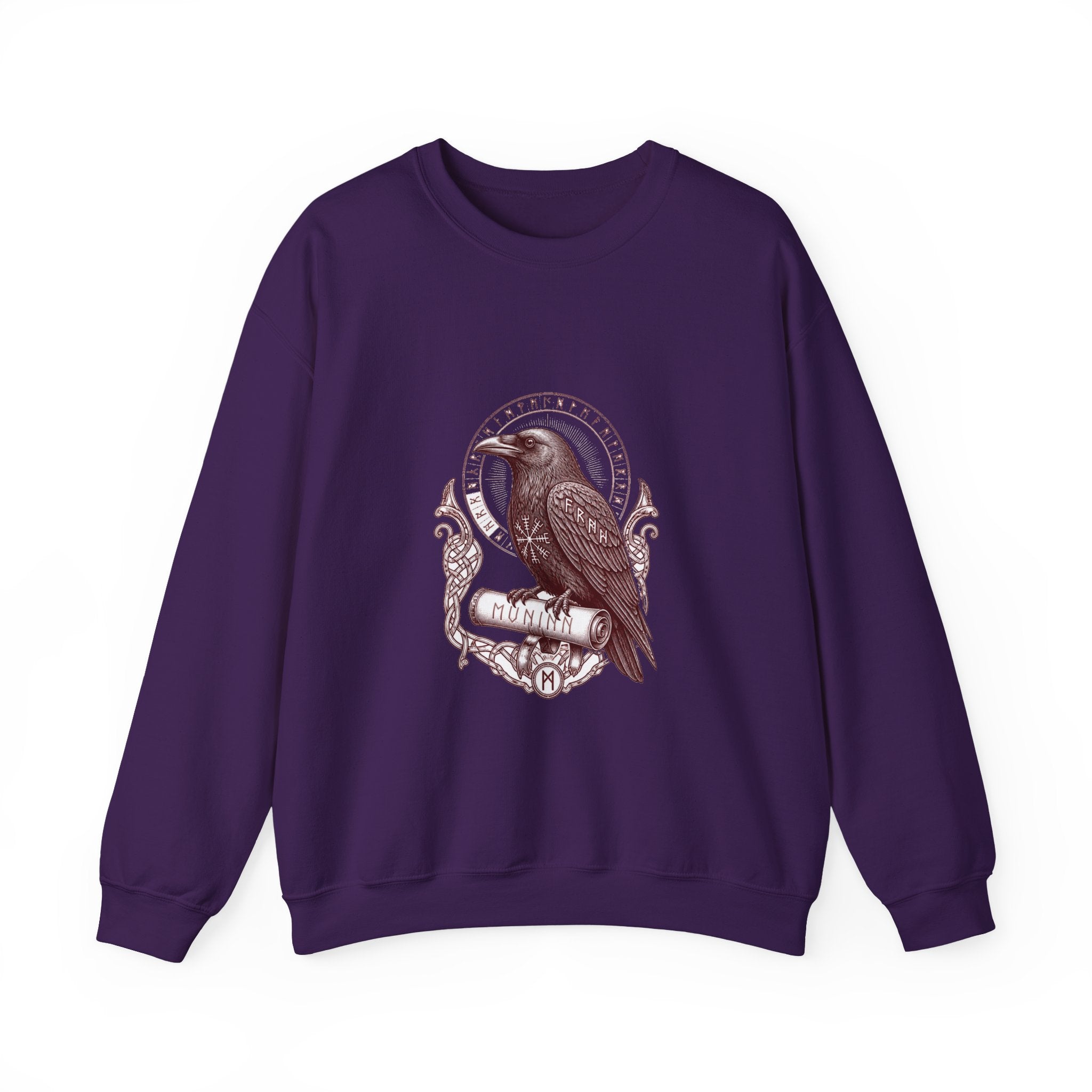 Matching Couple Sweatshirt - Huginn & Muninn Matching Couple Premium Fleece Sweatshirt Vintage Art His Hers Honeymoon Gift - Design B