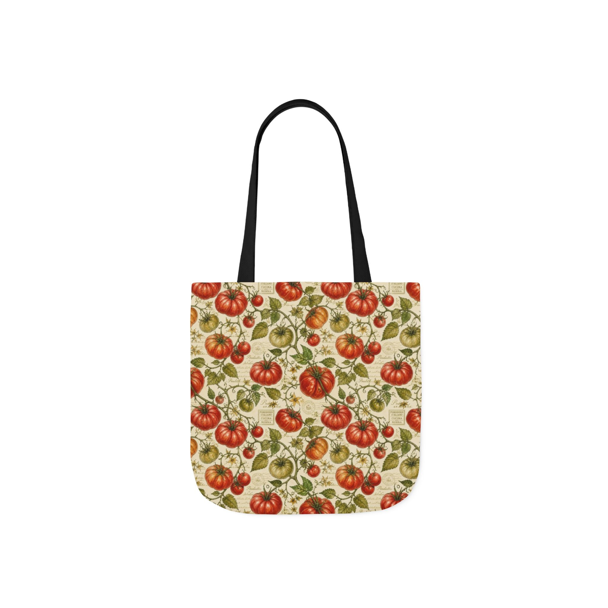 Heritage Tomatoes Canvas Tote Bag Mediterranean Kitchen Watercolor Design Italian Cottagecore Gift
