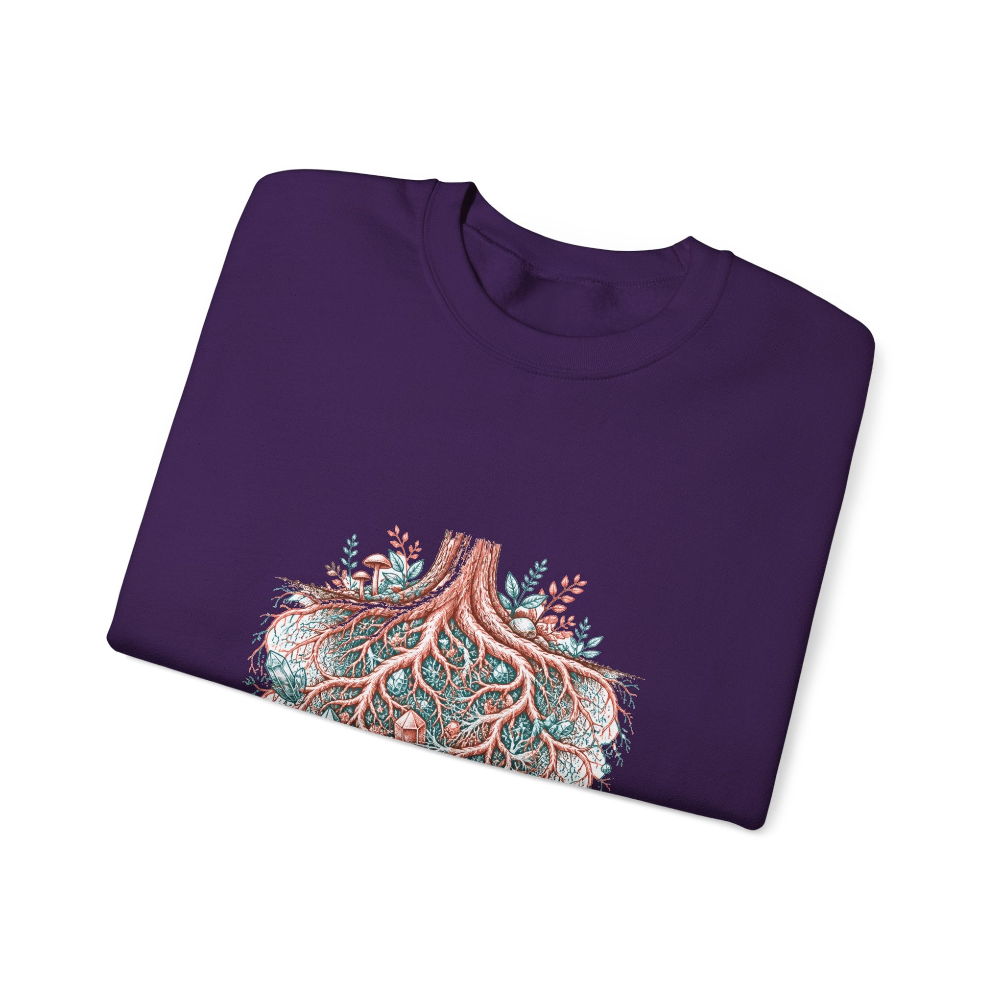 Matching Couple Sweatshirt - Ancient Oak & Deep Roots Matching Couple Crewneck Sweatshirt Hand-Drawn Art His Hers Best Friend Gift - Design B