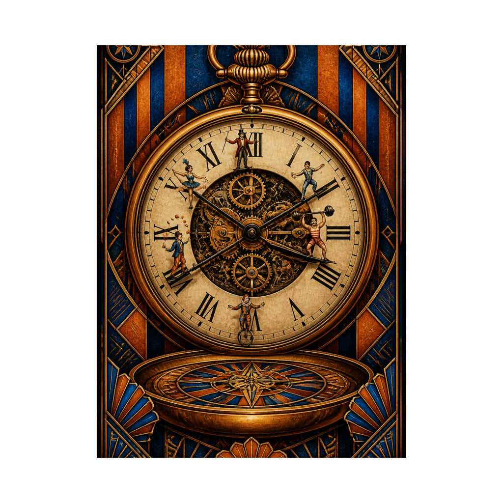 Pocket Watch Performers Wall Art Poster 18×24 Art Deco Entryway Decor Maximalist Print