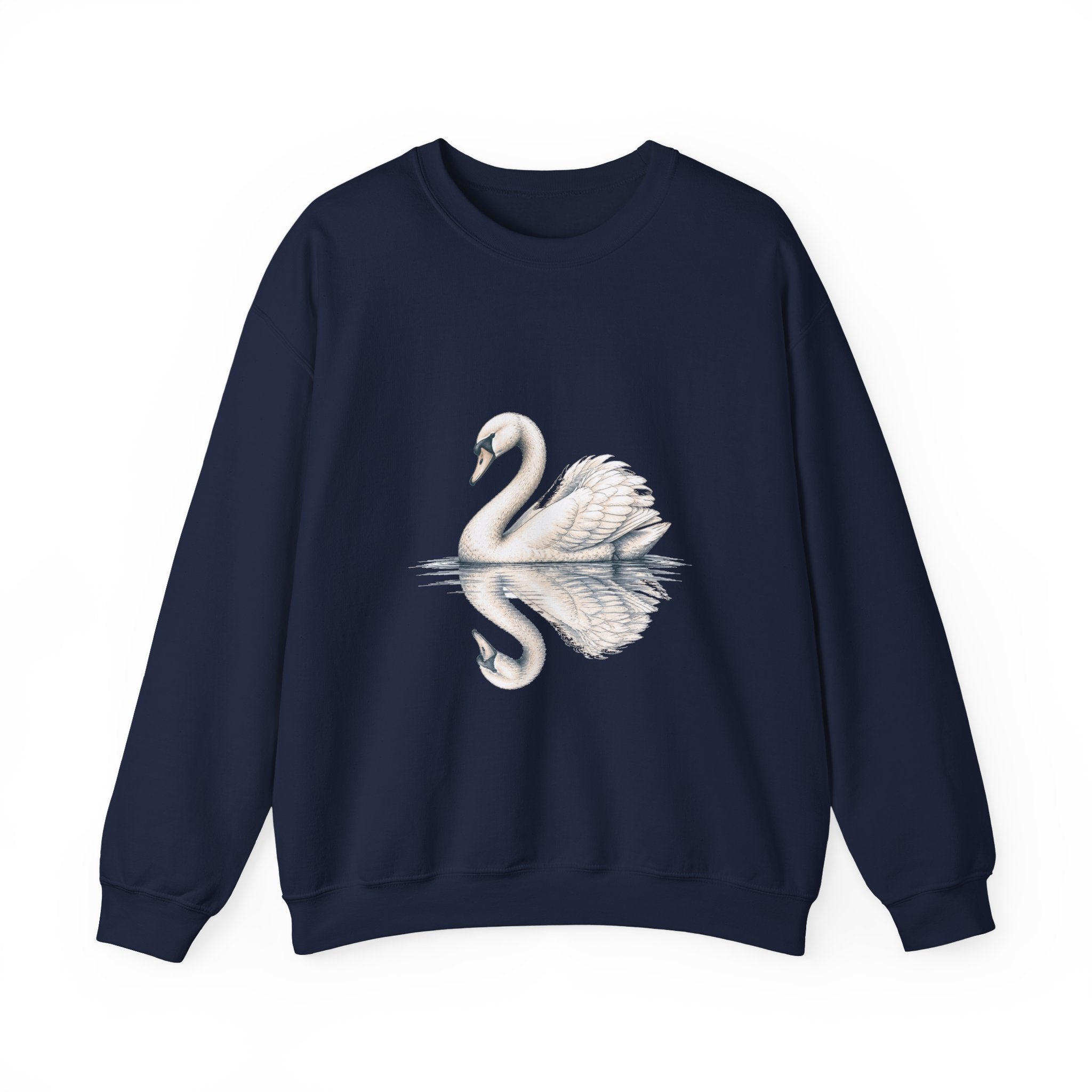 Matching Couple Sweatshirt - Raven & Swan Matching Couple Premium Fleece Sweatshirt Hand-Drawn Art His Hers Anniversary Gift - Design B