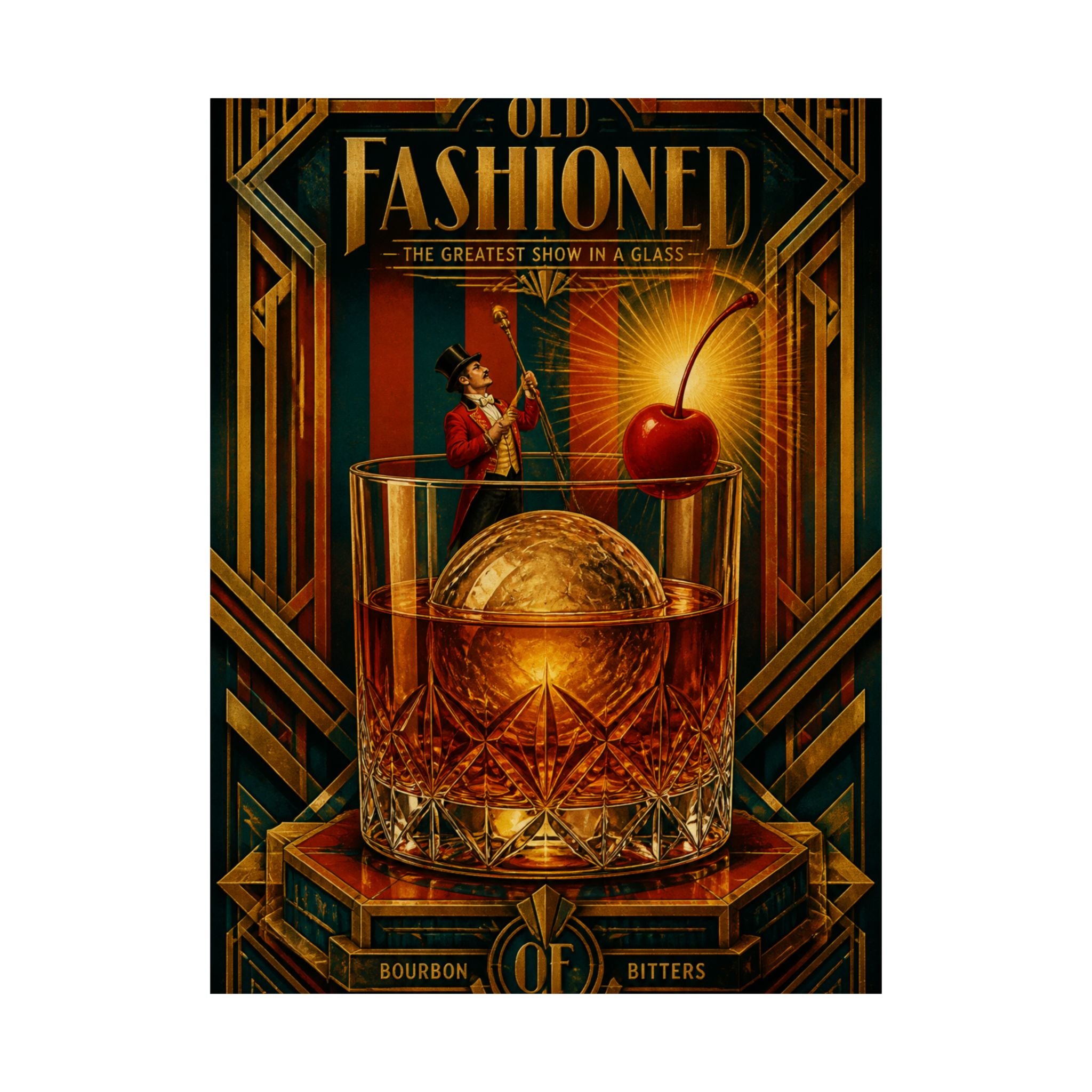 Old Fashioned Ringmaster Wall Art Poster 18×24 Art Deco Entryway Decor Maximalist Print