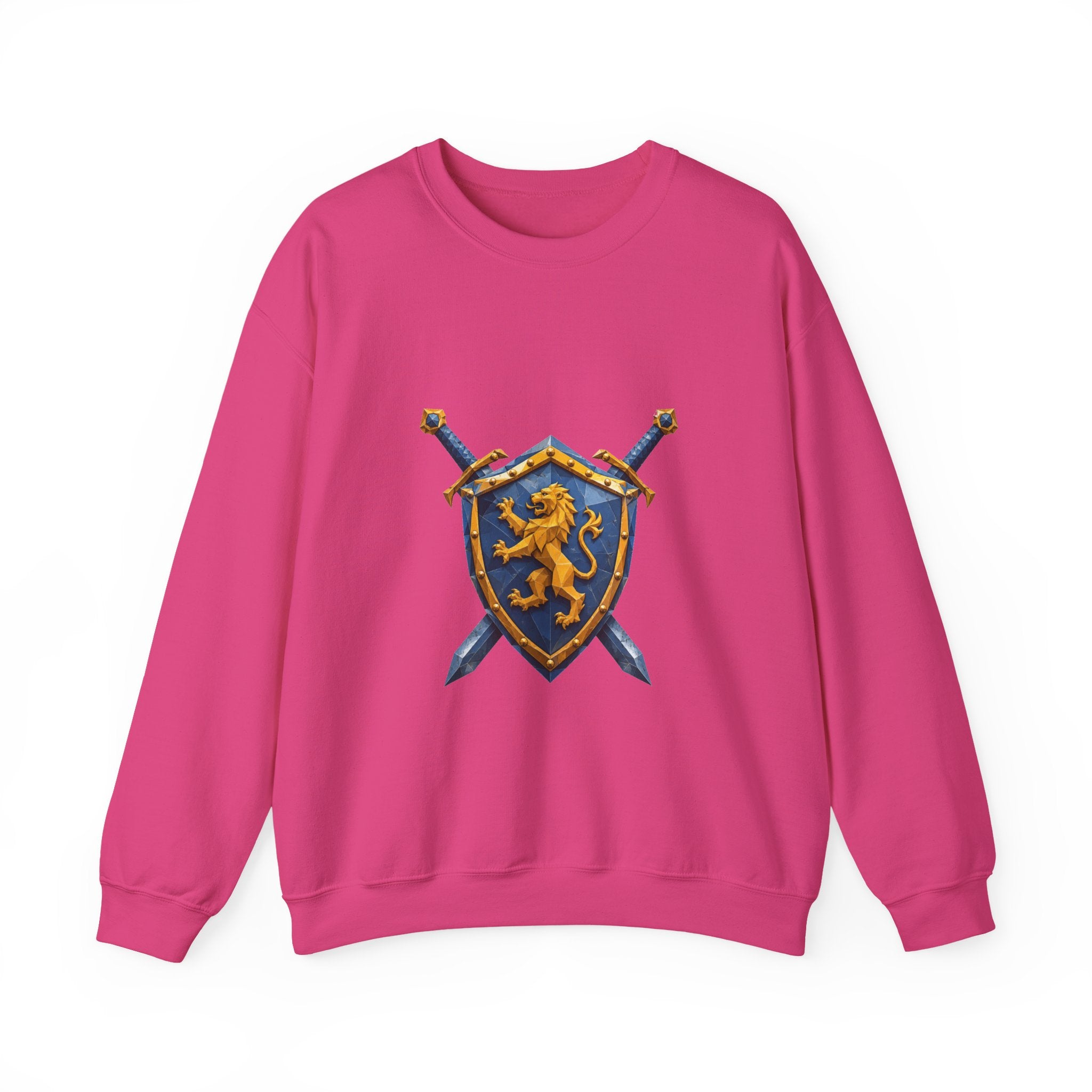 Matching Couple Sweatshirt - Crown & Shield Matching Couple Premium Fleece Sweatshirt Geometric Art His Hers Love Gift - Design B