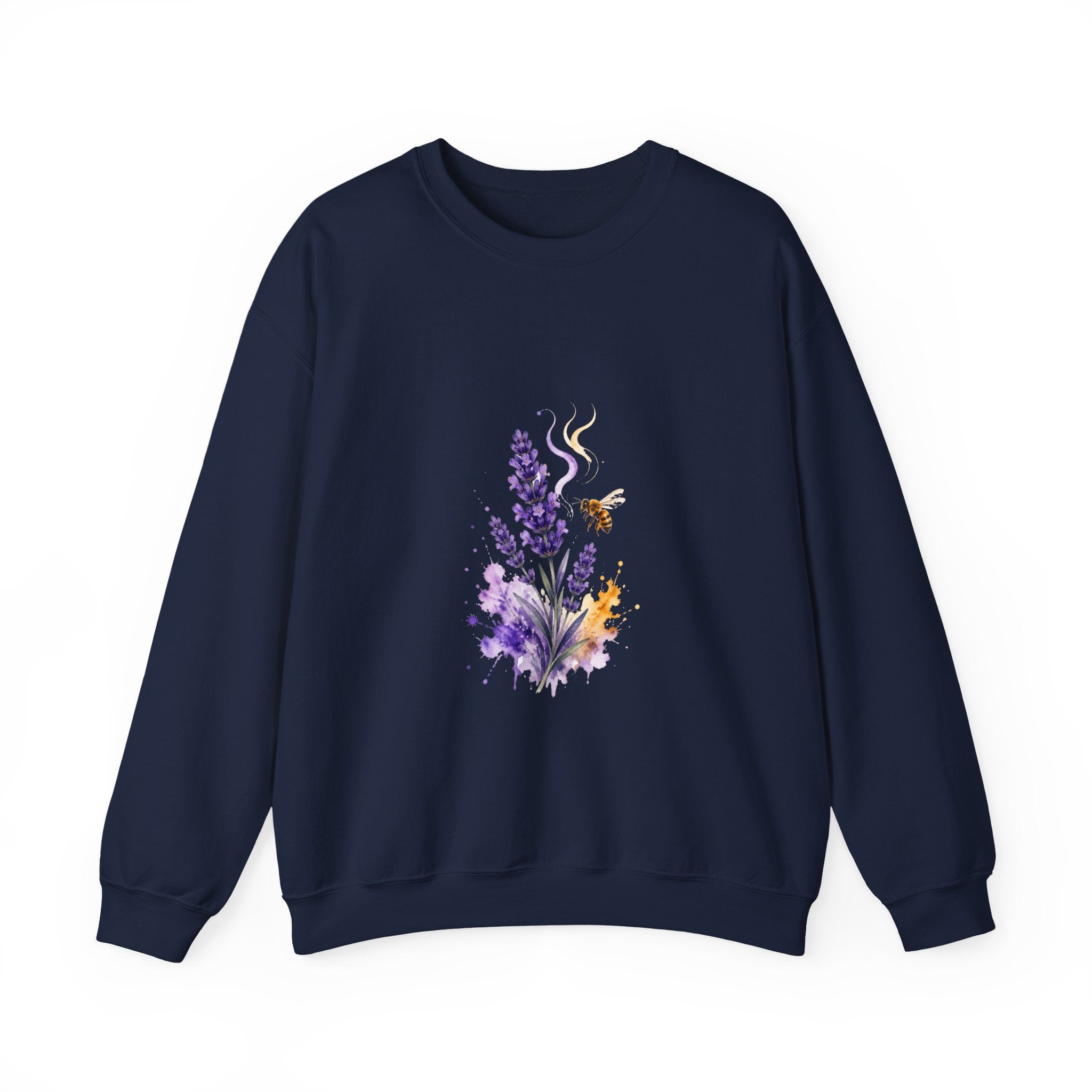 Matching Couple Sweatshirt - Lavender & Thistle Matching Couple Crewneck Sweatshirt Watercolor Art His Hers Engagement Gift - Design A