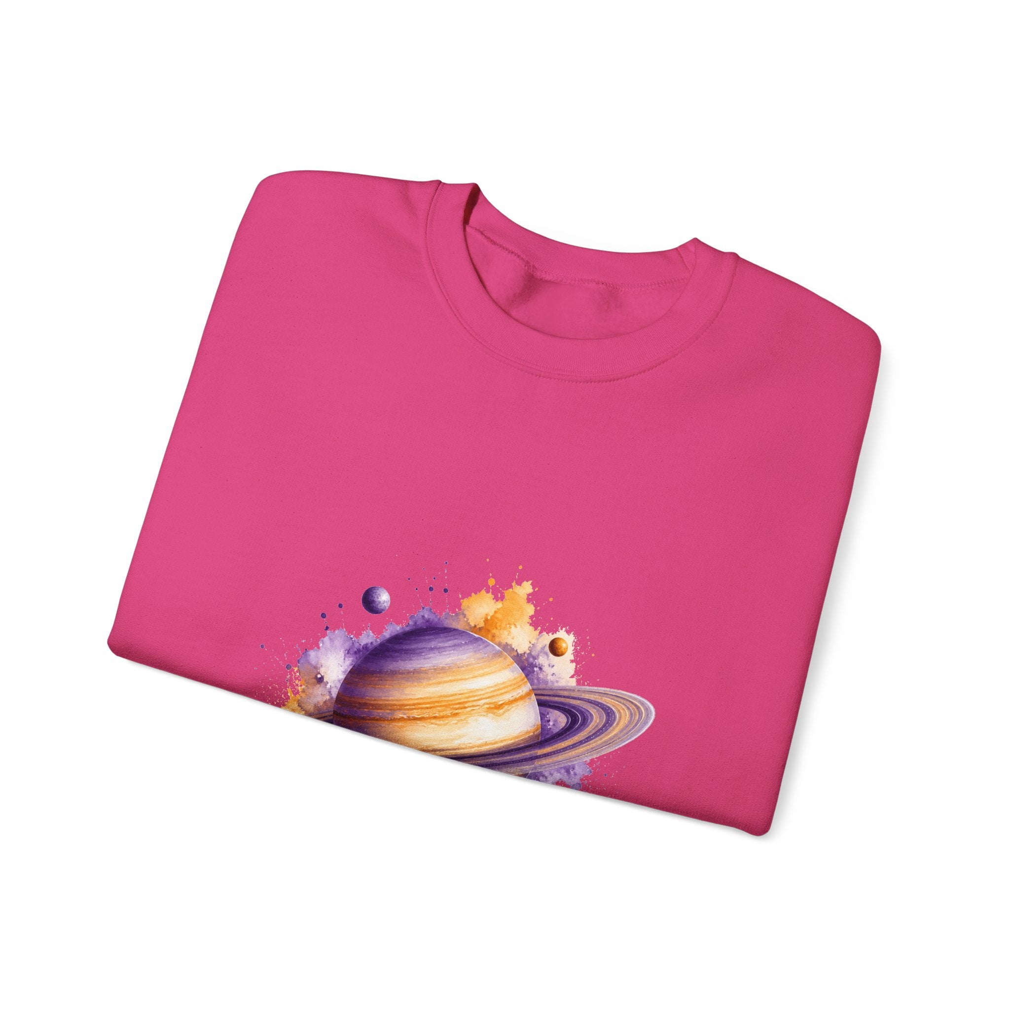 Matching Couple Sweatshirt - Saturn & Jupiter Matching Couple Comfort Colors Crew Watercolor Art His Hers Birthday Gift - Design A