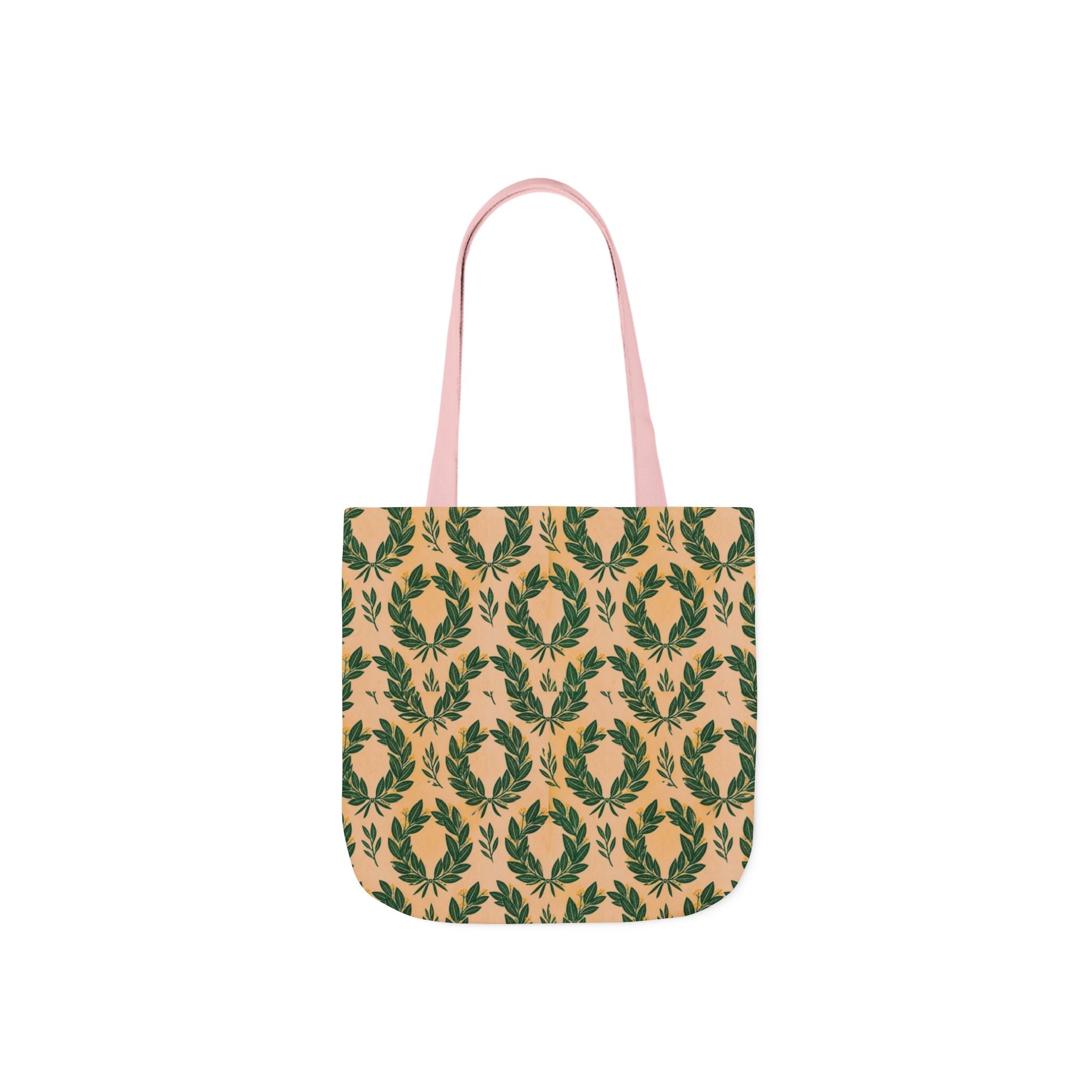 Bay Laurel Wreath Canvas Tote Bag Mediterranean Kitchen Linocut Design Italian Cottagecore Gift
