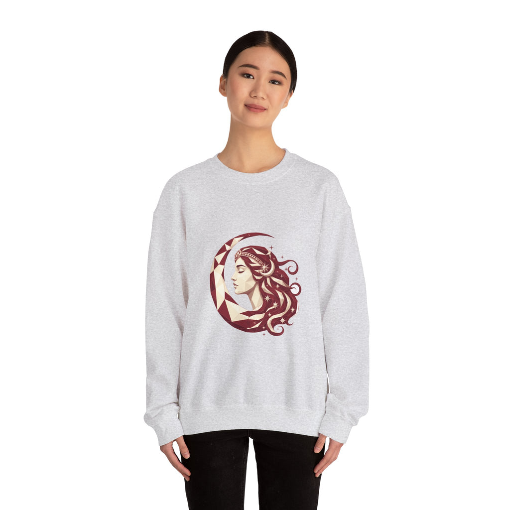 Matching Couple Sweatshirt - Helios & Selene Matching Couple Comfort Colors Crew Geometric Art His Hers Love Gift - Design B