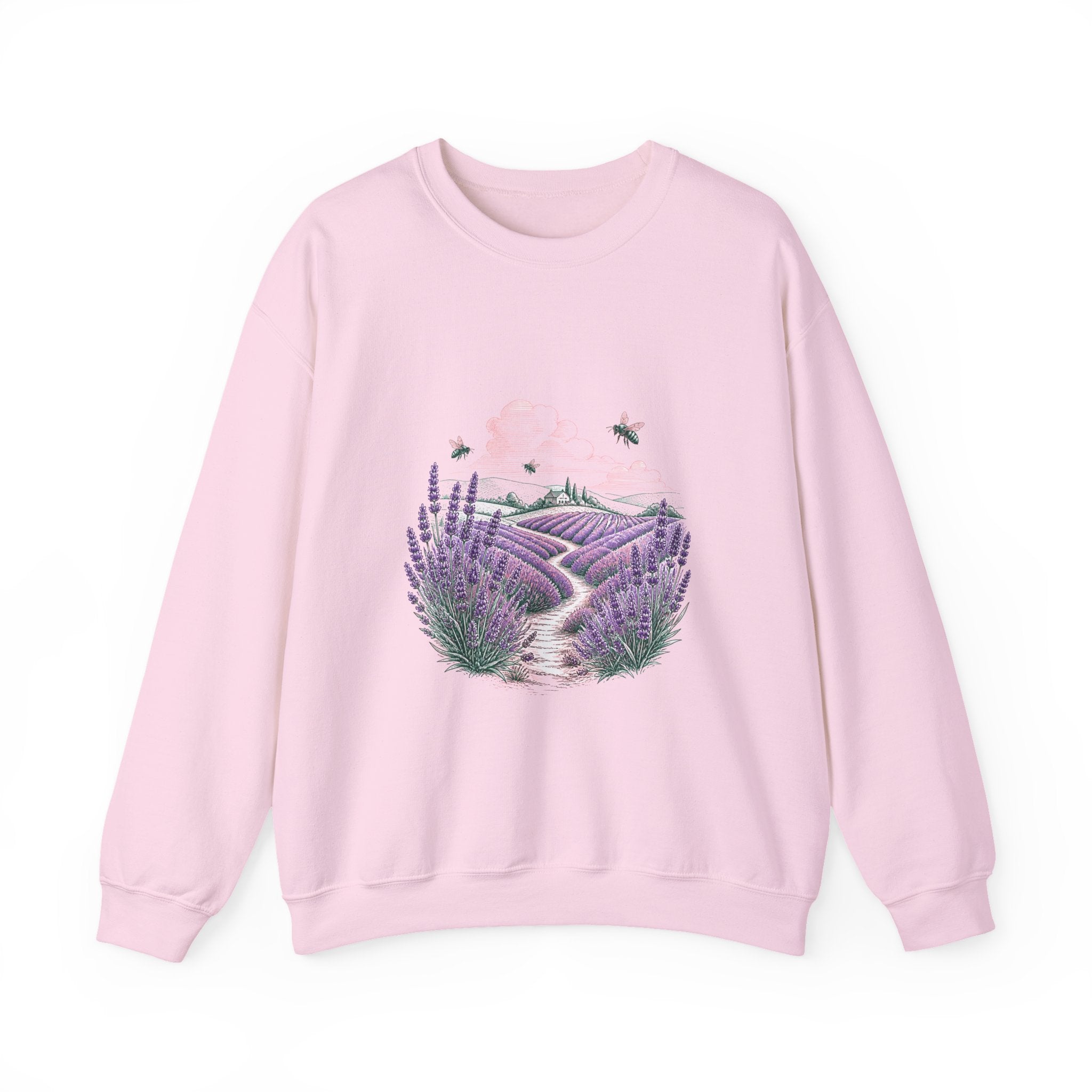 Matching Couple Sweatshirt - Lavender Fields & Canyon Matching Couple Comfort Colors Crew Hand-Drawn Art His Hers Anniversary Gift - Design A