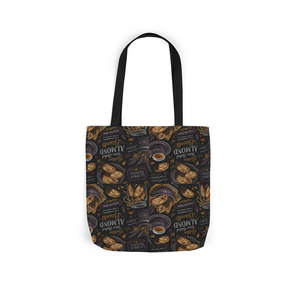 Almond Biscotti Canvas Tote Bag Mediterranean Kitchen Chalk Art Design Italian Cottagecore Gift
