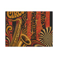 Saxophone Music Circus Wall Art Canvas 16×20 Psychedelic Cafe Decor Maximalist Print