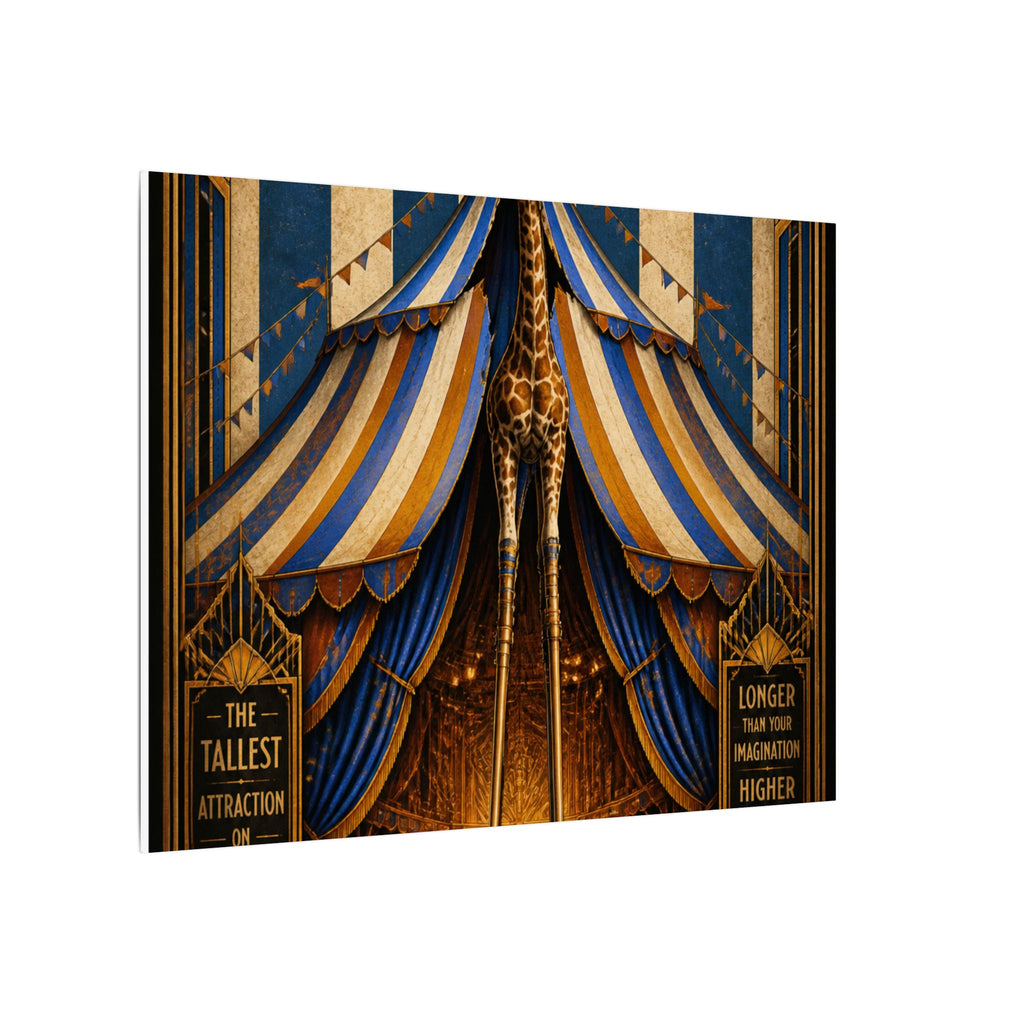 Giraffe on Stilts Wall Art Canvas 16×20 Art Deco Entryway Decor Maximalist Print