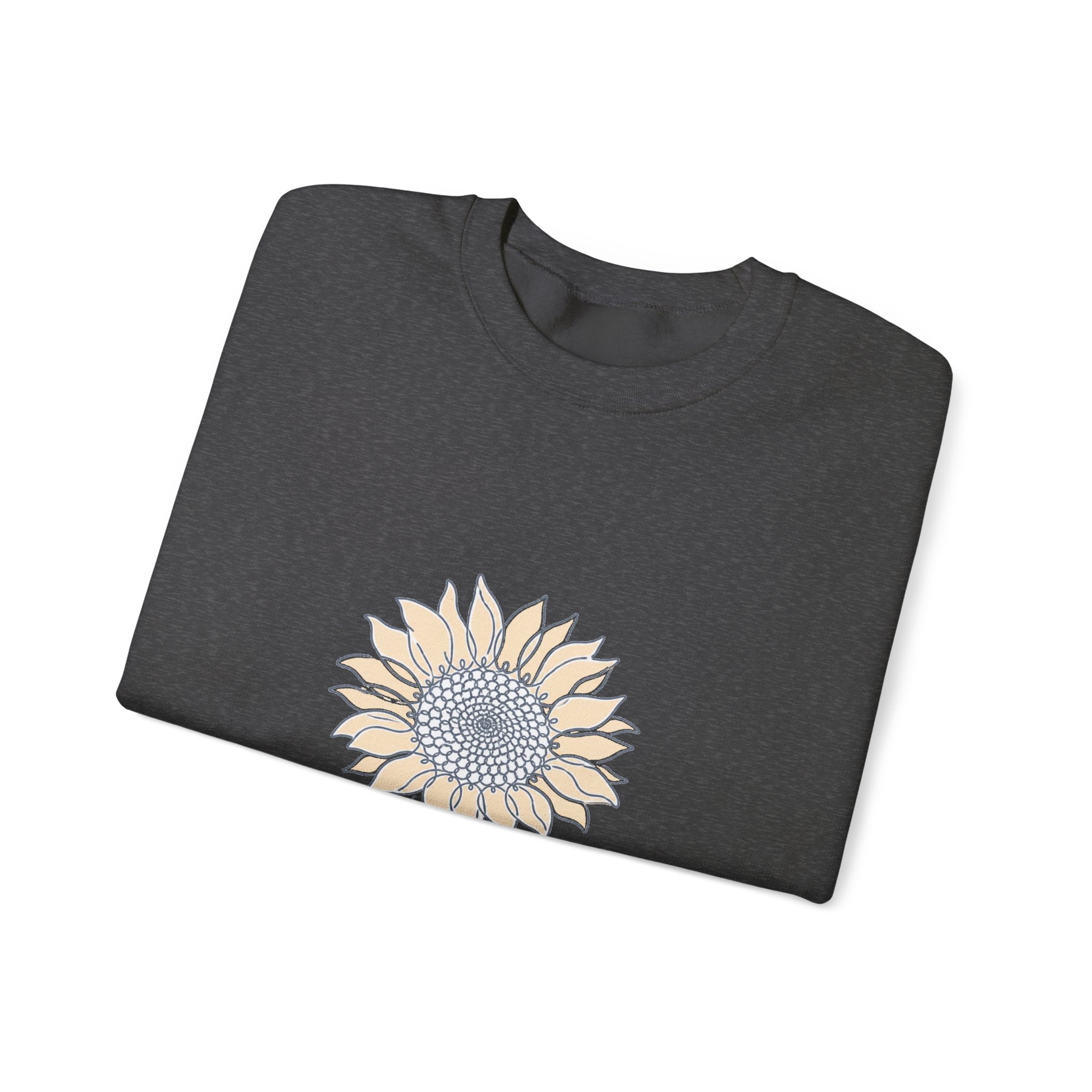 Matching Couple Sweatshirt - Sunflower & Moonflower Matching Couple Premium Fleece Sweatshirt Minimalist Art His Hers Christmas Gift - Design A