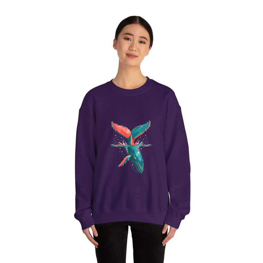 Matching Couple Sweatshirt - Eagle & Whale Matching Couple Comfort Colors Crew Geometric Art His Hers Love Gift - Design B