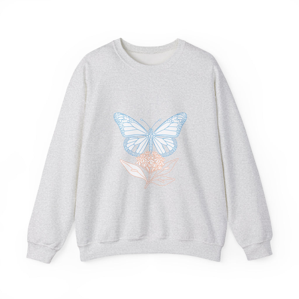 Matching Couple Sweatshirt - Butterfly & Moth Matching Couple Crewneck Sweatshirt Minimalist Art His Hers Valentine Gift - Design A