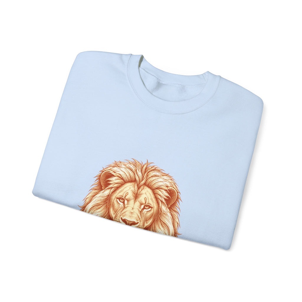 Matching Couple Sweatshirt - Lion & Lamb Matching Couple Comfort Colors Crew Hand-Drawn Art His Hers Anniversary Gift - Design A