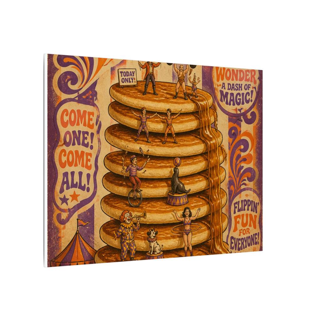 Pancake Stack Platform Wall Art Canvas 24×36 Psychedelic Dining Room Decor Maximalist Print