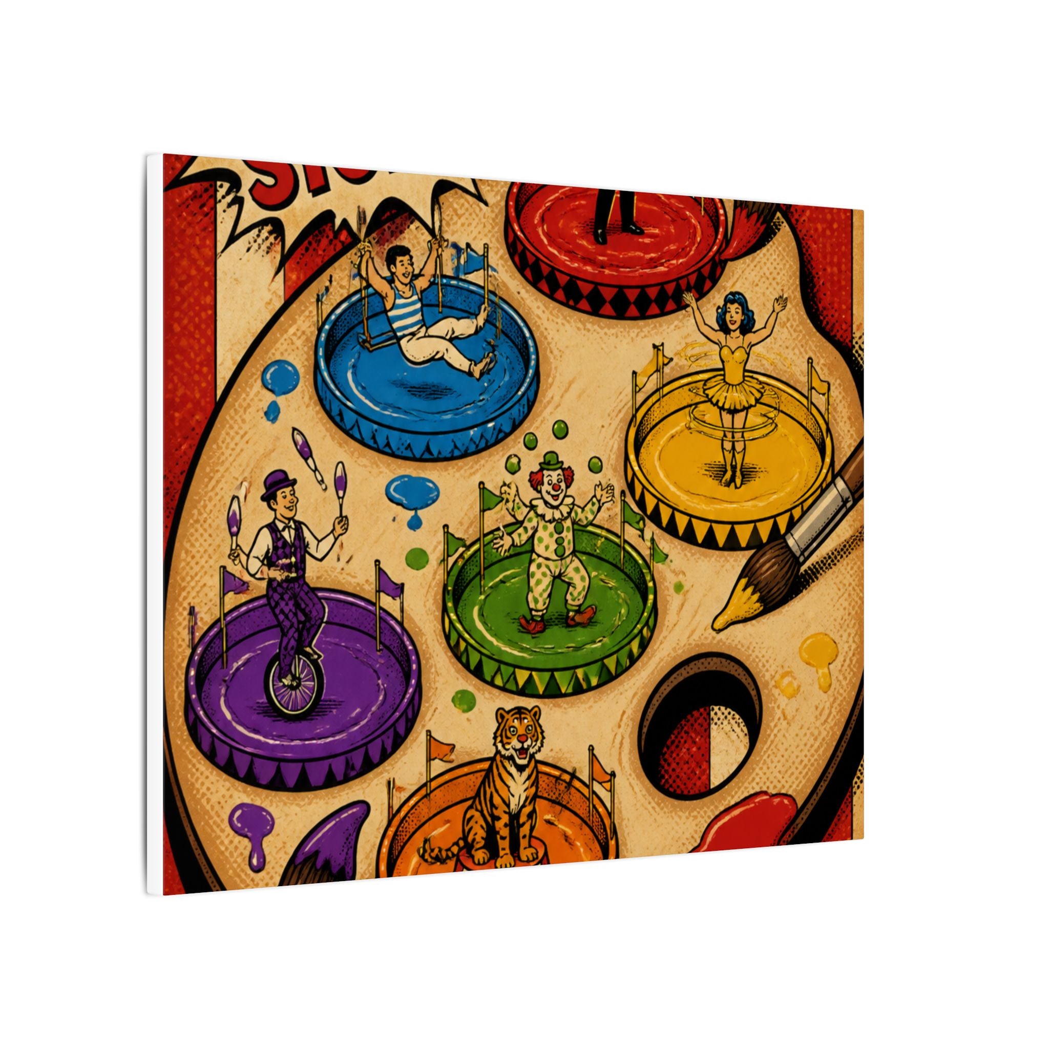 Paint Palette Stage Wall Art Canvas 24×36 Pop Art Restaurant Decor Maximalist Print