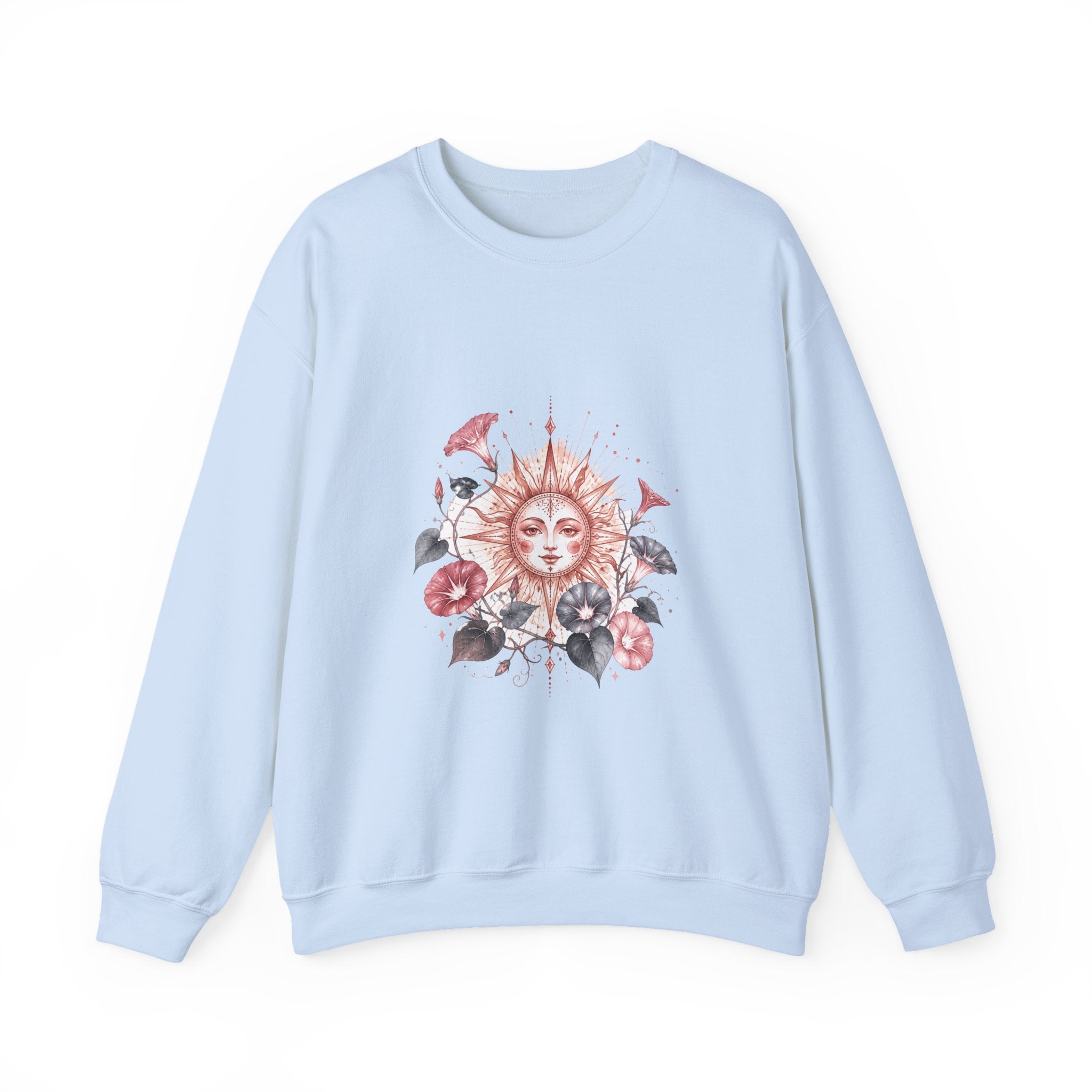 Matching Couple Sweatshirt - Sun & Moon Matching Couple Crewneck Sweatshirt Watercolor Art His Hers Engagement Gift - Design B