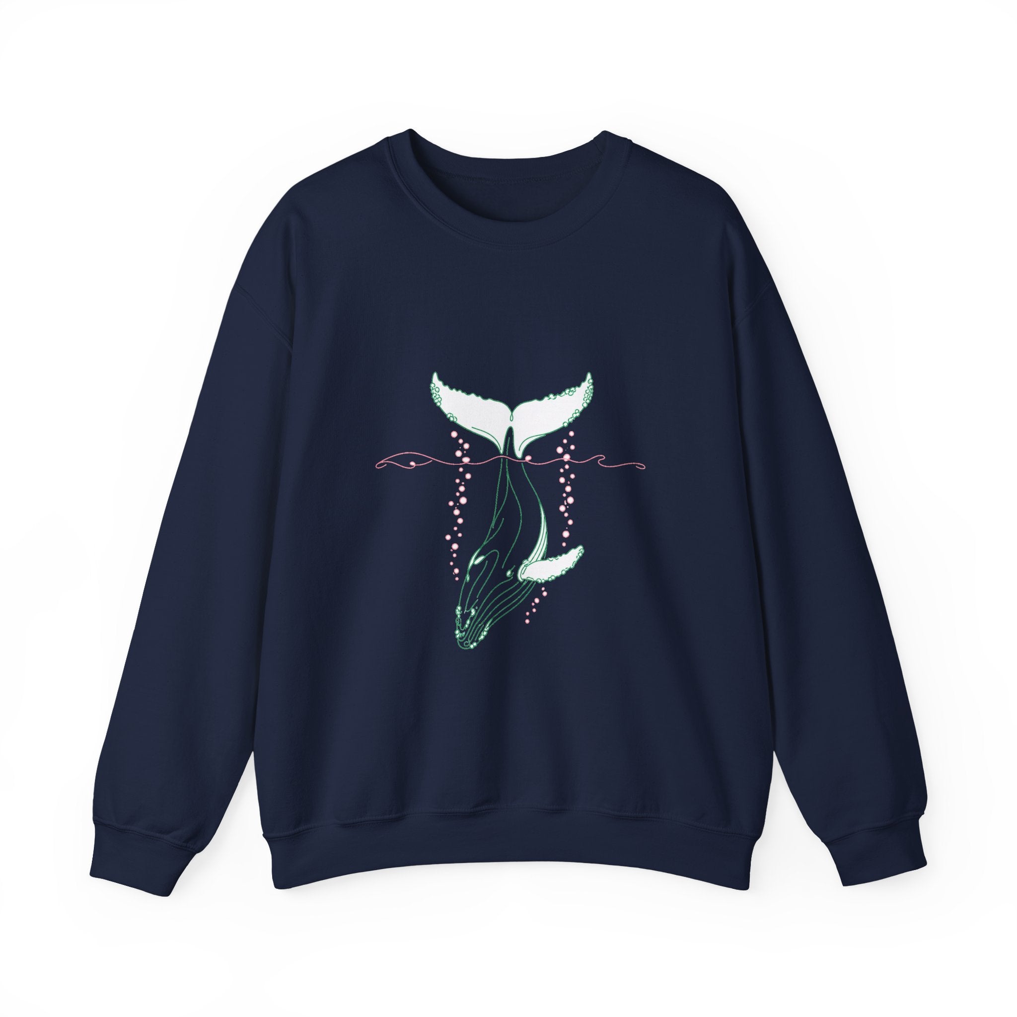 Matching Couple Sweatshirt - Eagle & Whale Matching Couple Comfort Colors Crew Minimalist Art His Hers Christmas Gift - Design B