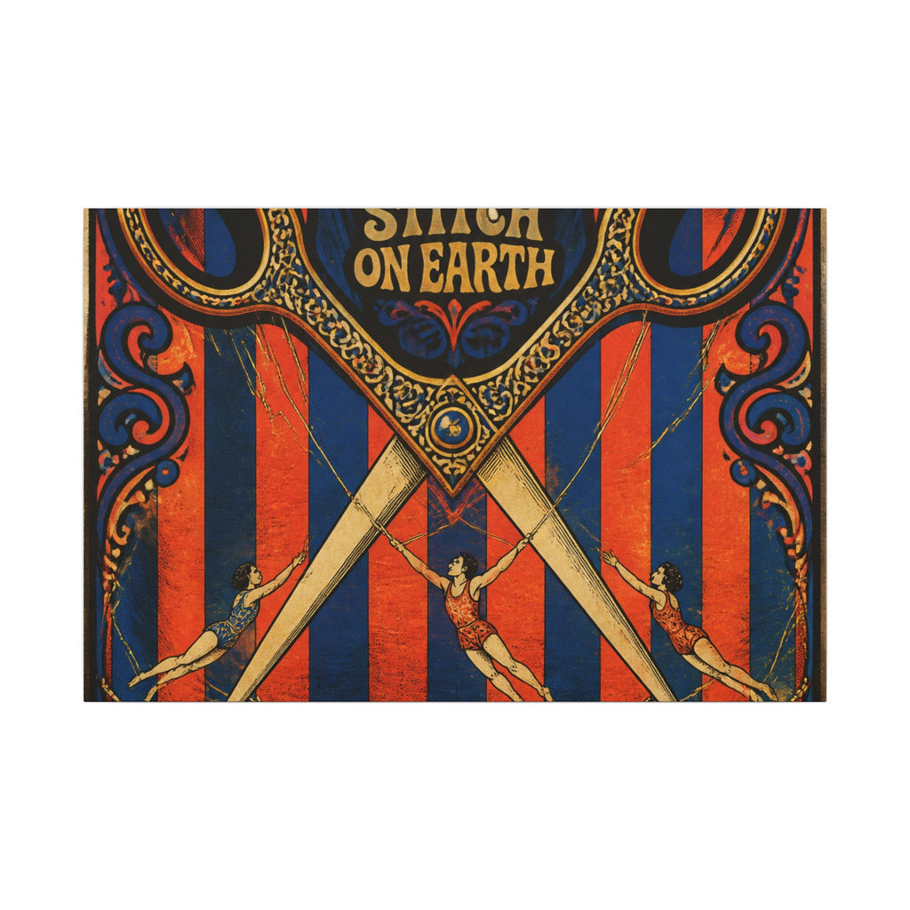 Giant Scissors Trapeze Wall Art Canvas 24×36 Psychedelic Dining Room Decor Maximalist Print