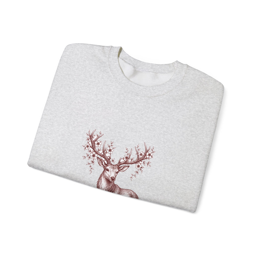 Matching Couple Sweatshirt - Bear & Deer Matching Couple Comfort Colors Crew Hand-Drawn Art His Hers Anniversary Gift - Design B