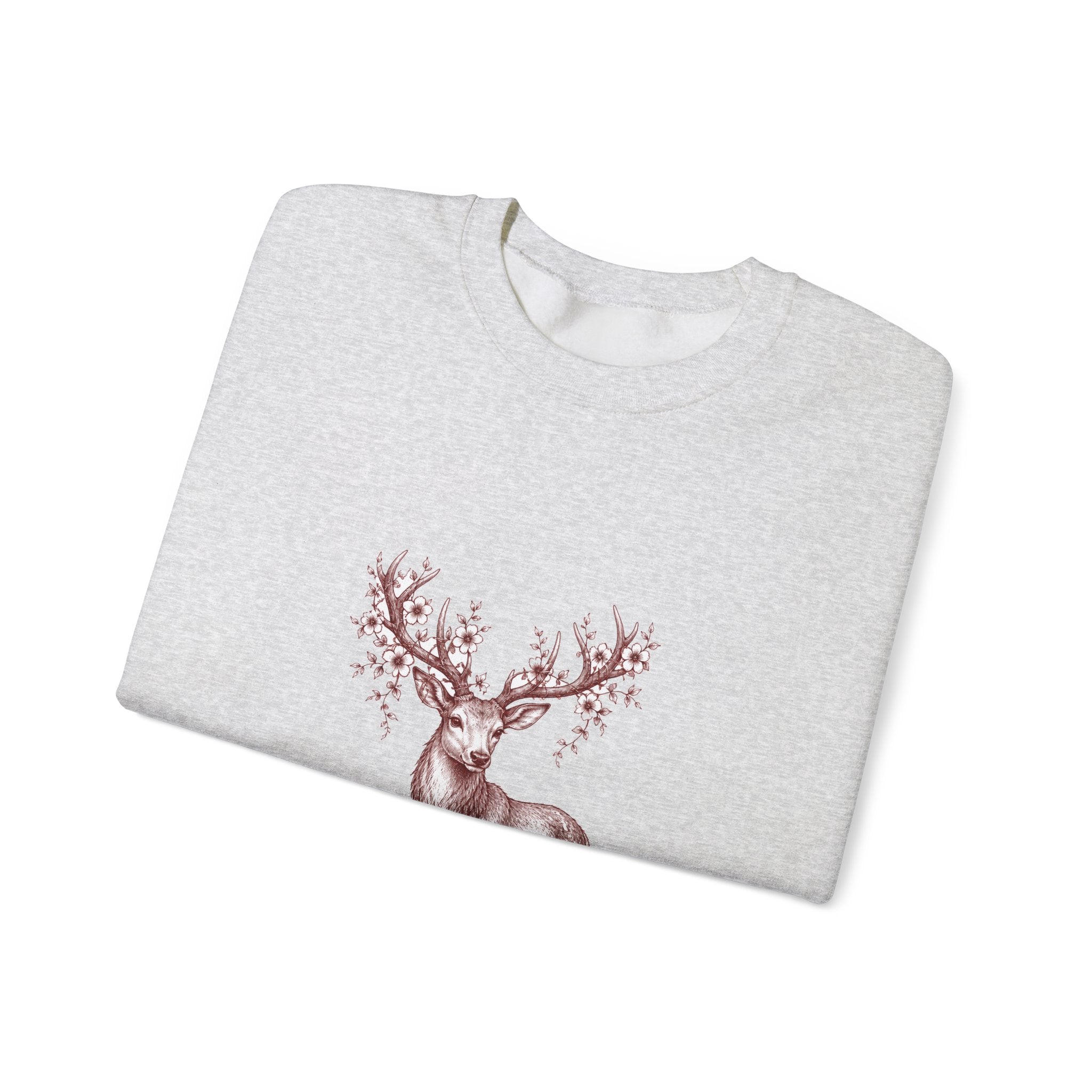 Matching Couple Sweatshirt - Bear & Deer Matching Couple Comfort Colors Crew Hand-Drawn Art His Hers Anniversary Gift - Design B
