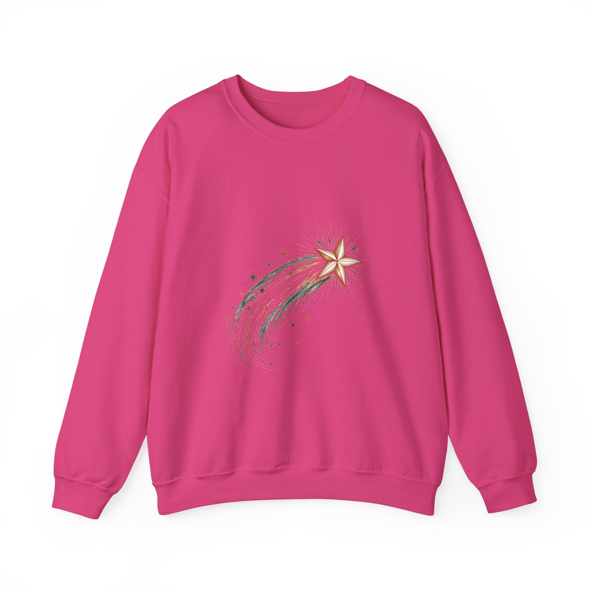 Matching Couple Sweatshirt - Shooting Star & North Star Matching Couple Comfort Colors Crew Hand-Drawn Art His Hers Anniversary Gift - Design A