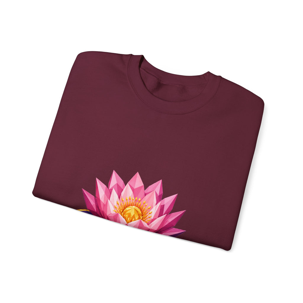 Matching Couple Sweatshirt - Open & Closed Lotus Matching Couple Comfort Colors Crew Geometric Art His Hers Love Gift - Design A
