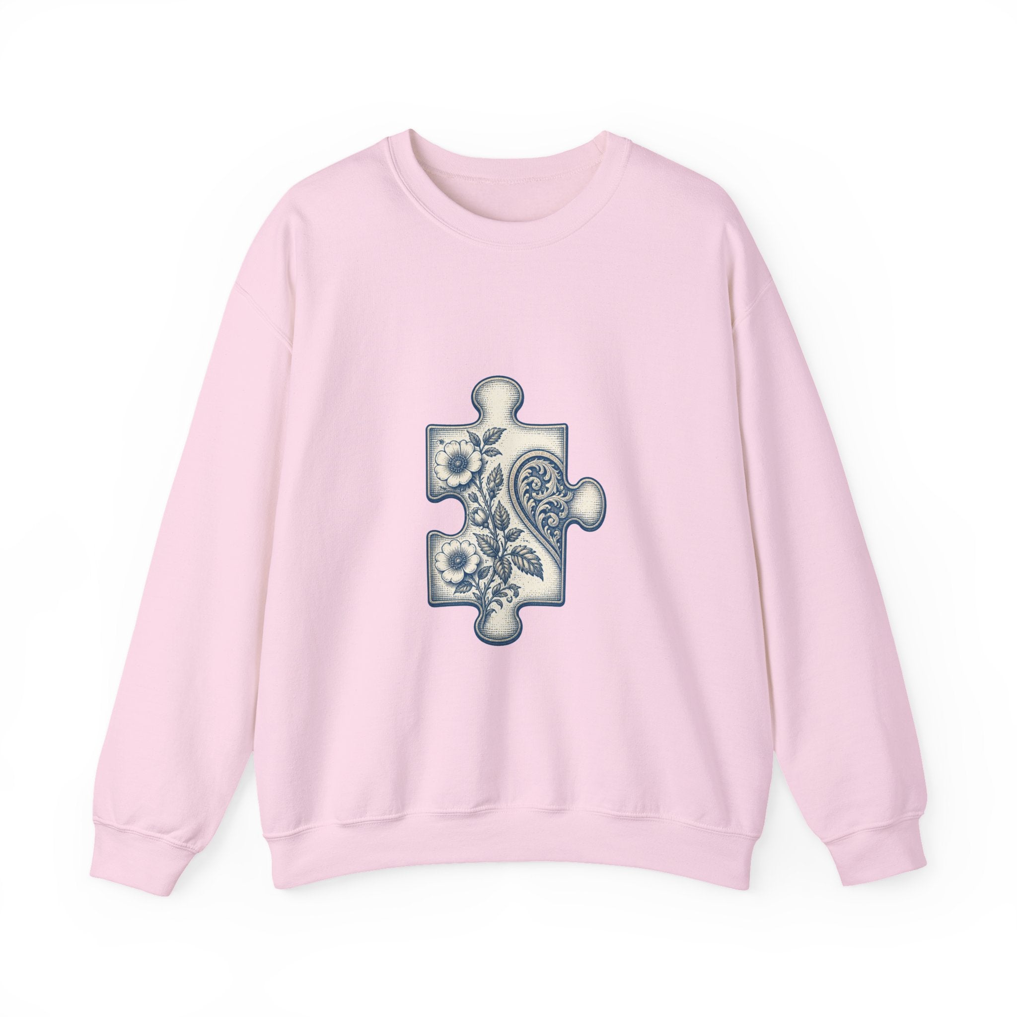 Matching Couple Sweatshirt - Puzzle Pieces Matching Couple Comfort Colors Crew Vintage Art His Hers Honeymoon Gift - Design A