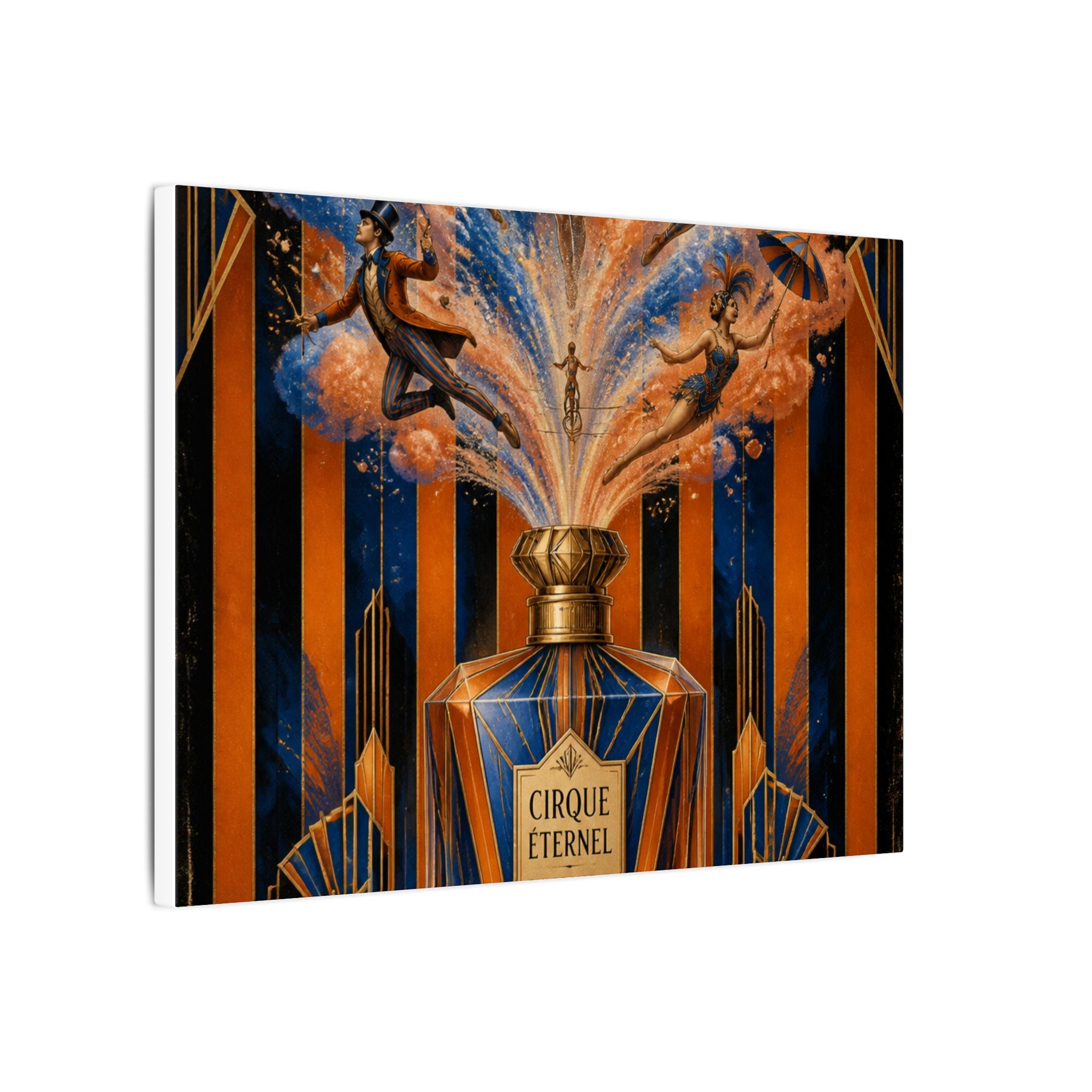 Perfume Bottle Fountain Wall Art Canvas 24×36 Art Deco Bar Area Decor Maximalist Print