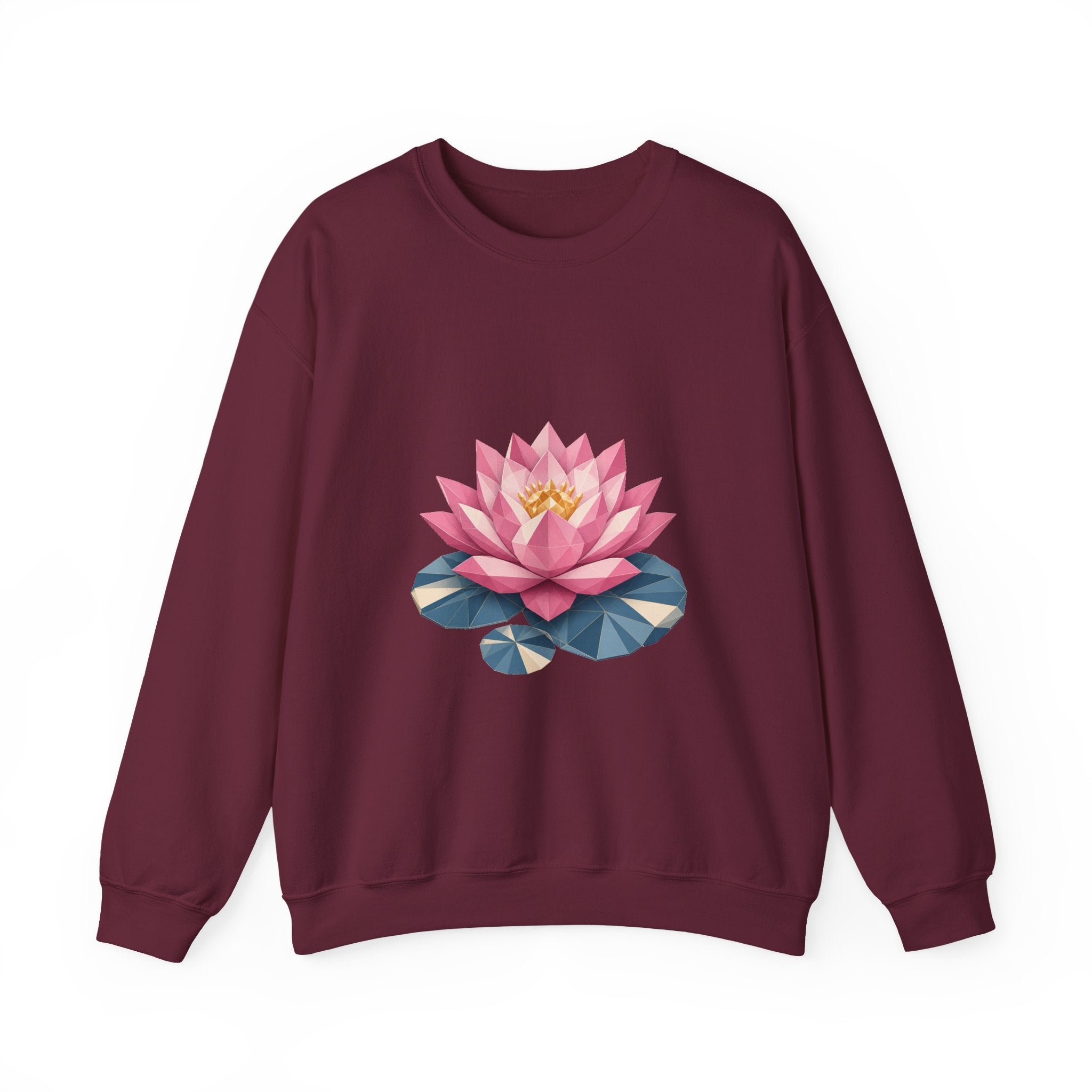 Matching Couple Sweatshirt - Open & Closed Lotus Matching Couple Crewneck Sweatshirt Geometric Art His Hers Couple Gift - Design A