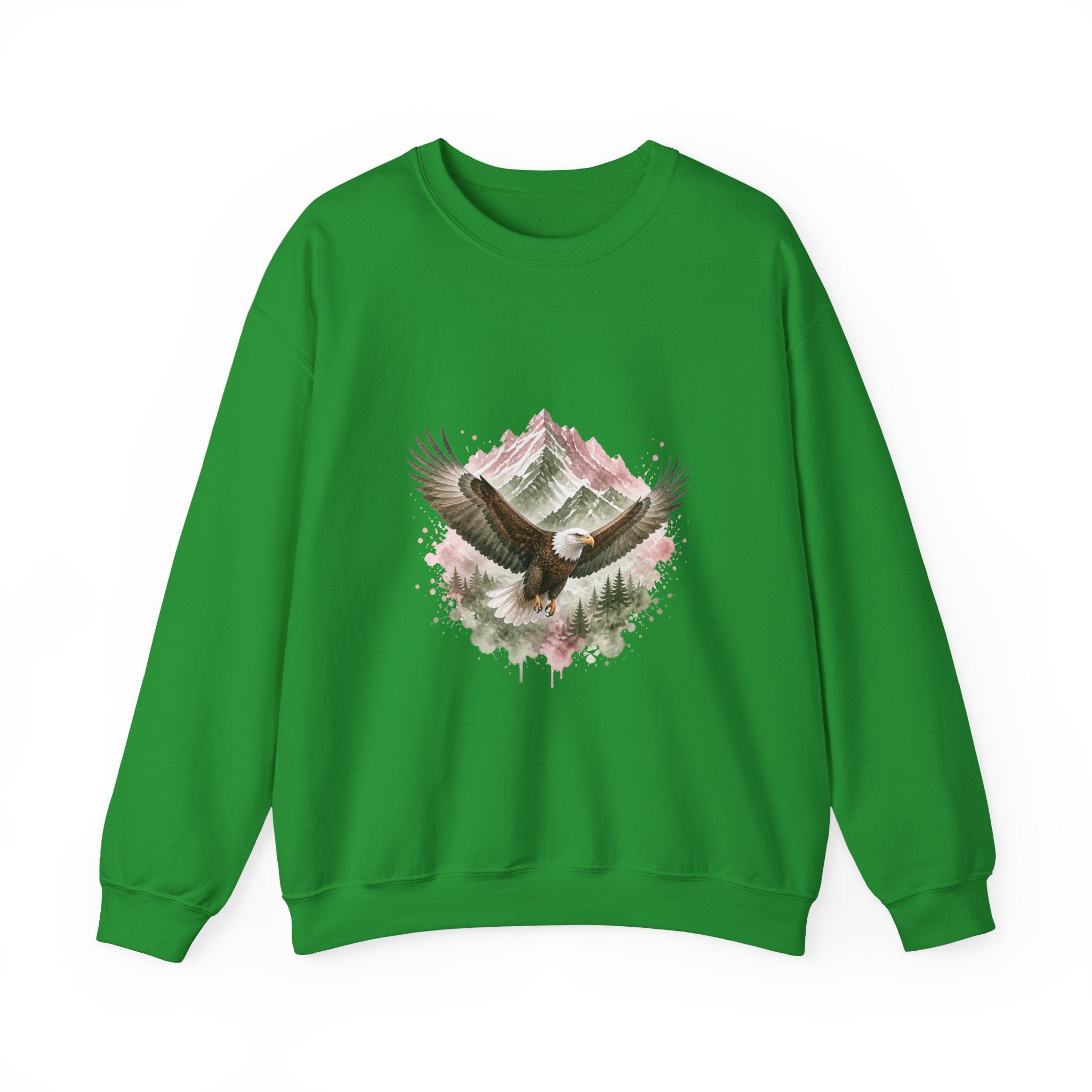 Matching Couple Sweatshirt - Eagle & Whale Matching Couple Comfort Colors Crew Watercolor Art His Hers Birthday Gift - Design A