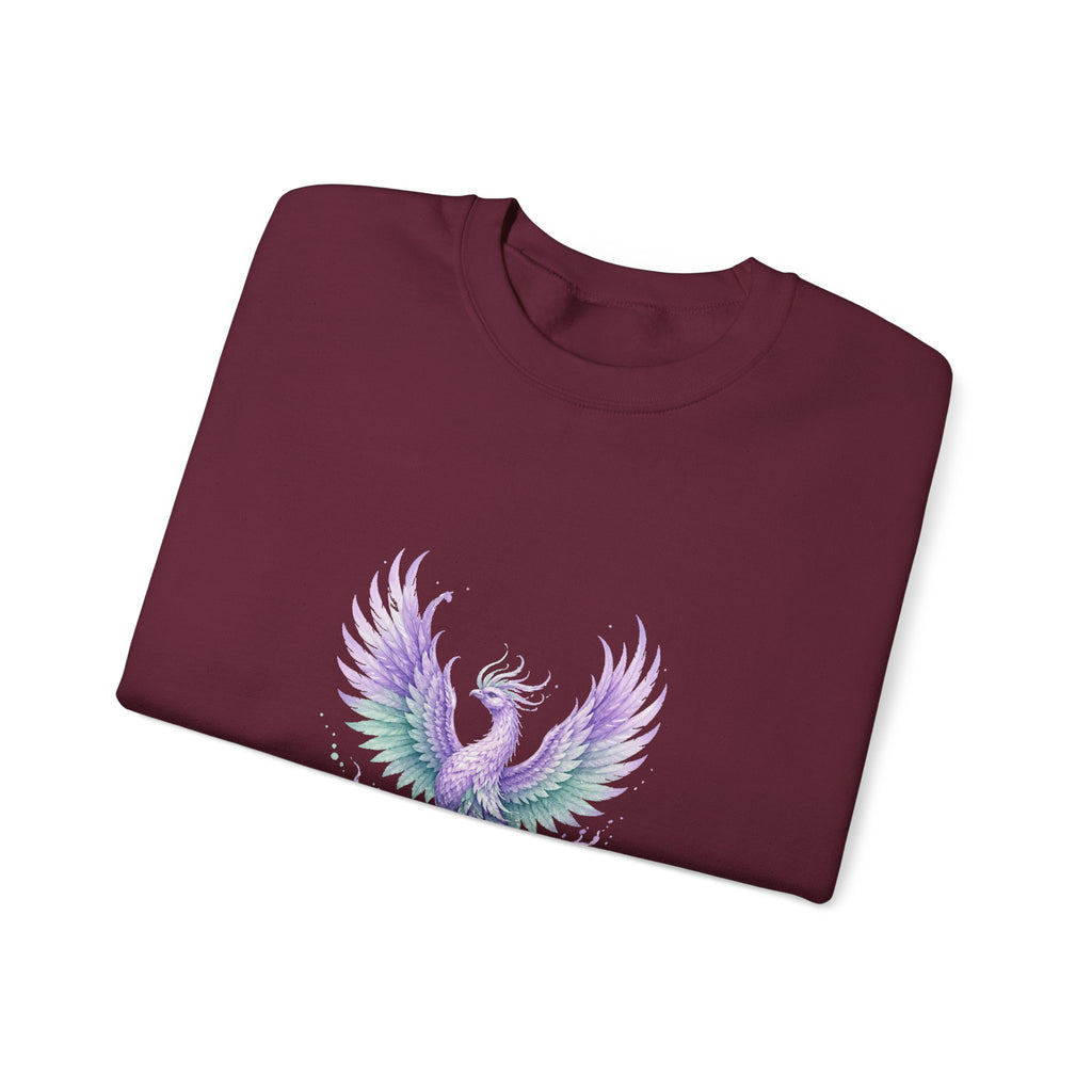Matching Couple Sweatshirt - Dragon & Phoenix Matching Couple Crewneck Sweatshirt Watercolor Art His Hers Engagement Gift - Design B
