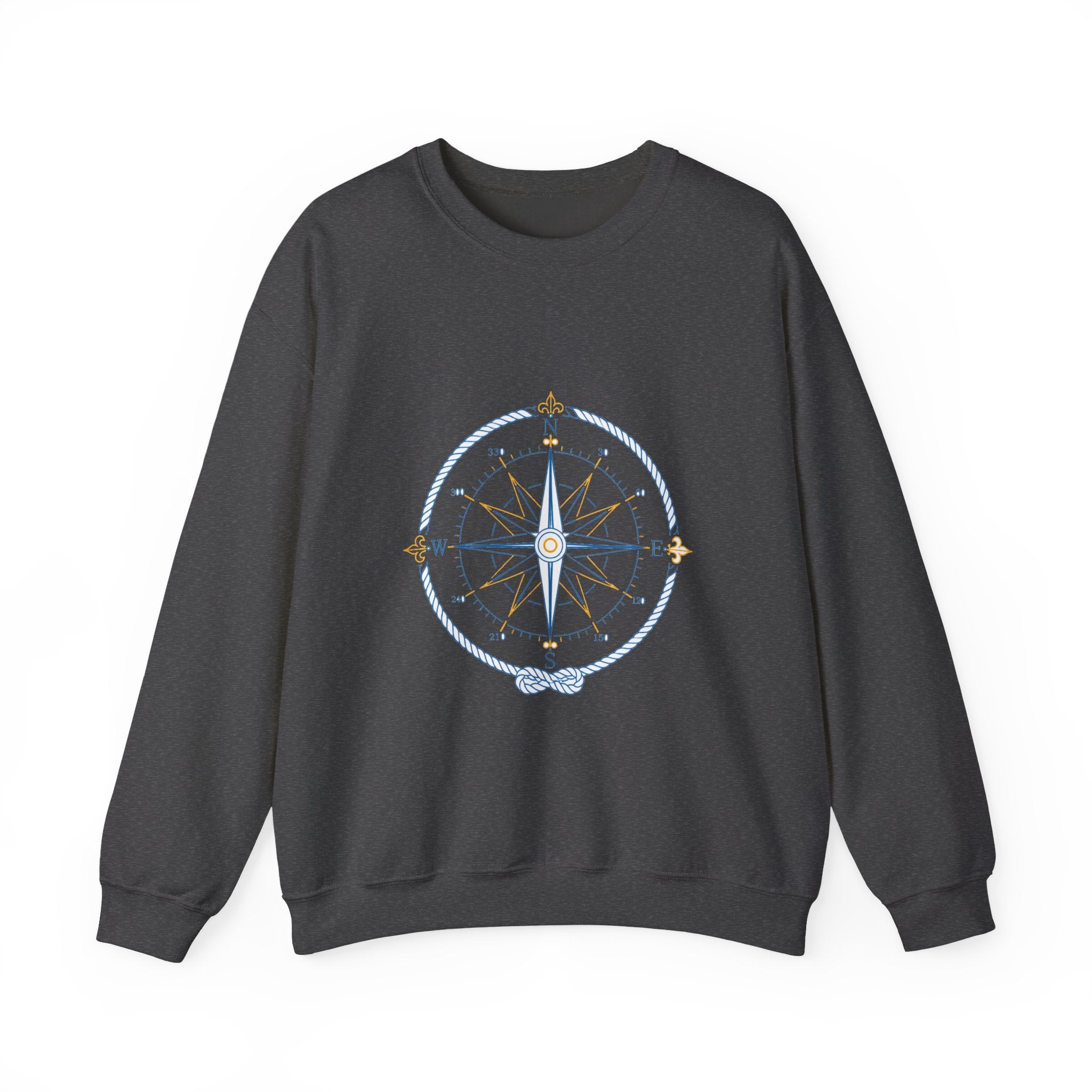 Matching Couple Sweatshirt - Compass North & South Matching Couple Comfort Colors Crew Minimalist Art His Hers Christmas Gift - Design A
