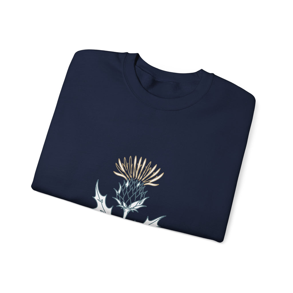 Matching Couple Sweatshirt - Lavender & Thistle Matching Couple Premium Fleece Sweatshirt Minimalist Art His Hers Christmas Gift - Design B