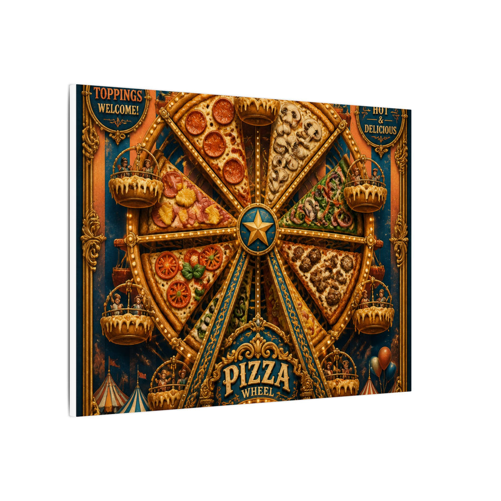 Pizza Ferris Wheel Wall Art Canvas 24×36 Baroque Studio Decor Maximalist Print